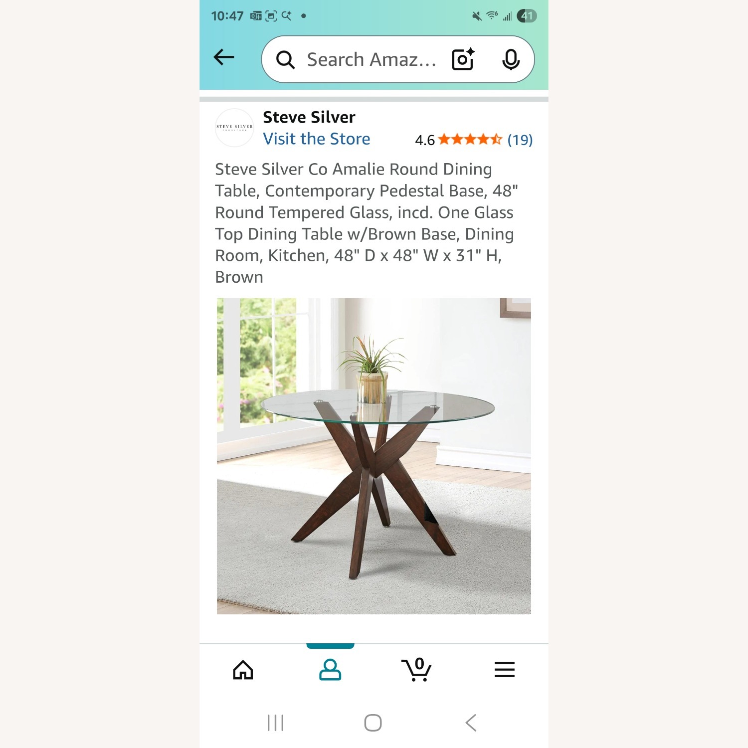 Amalie Glass & Wood Dining Table - image-1