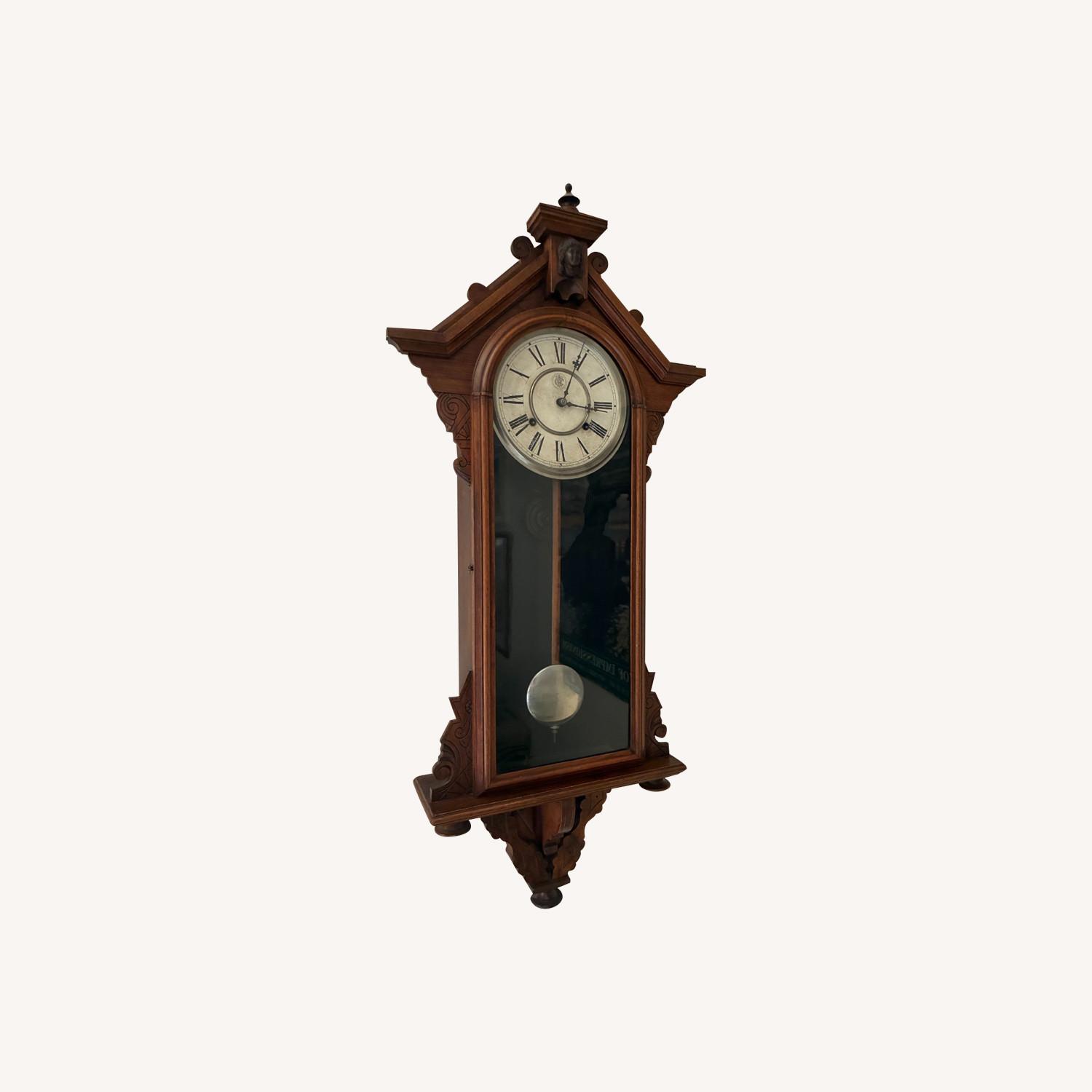 Antique Waterbury Wall Clock - image-0