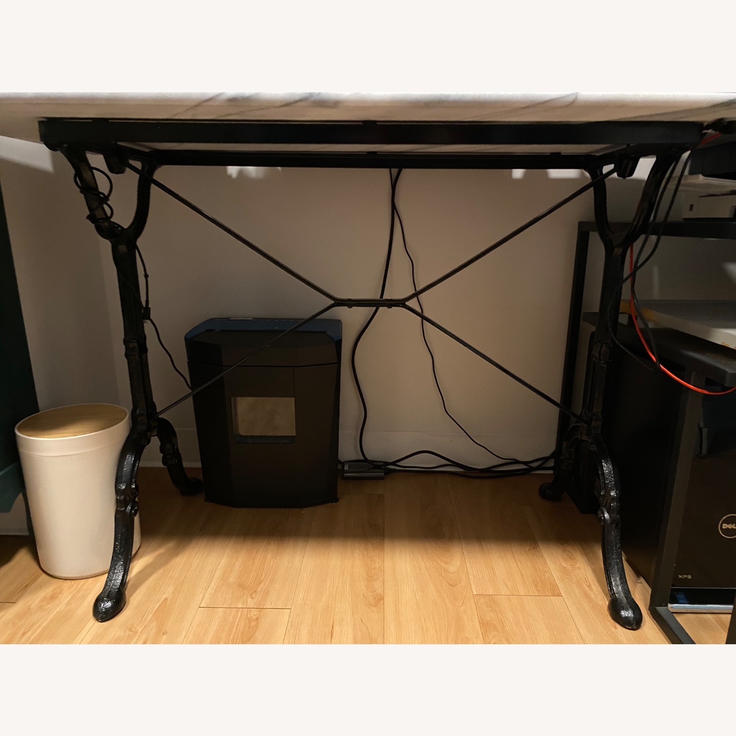 Antique Marble & Iron Desk - image-1
