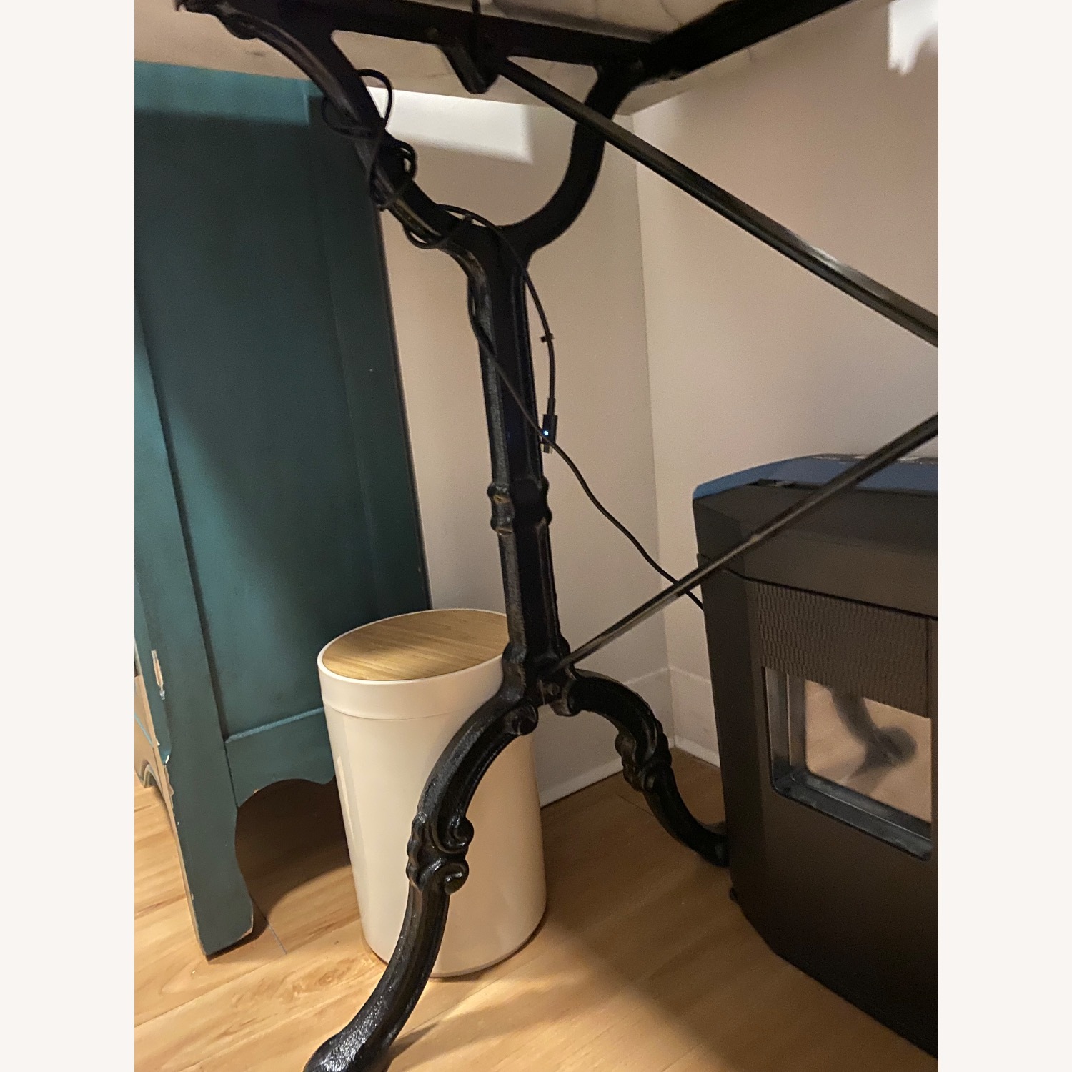 Antique Marble & Iron Desk - image-2