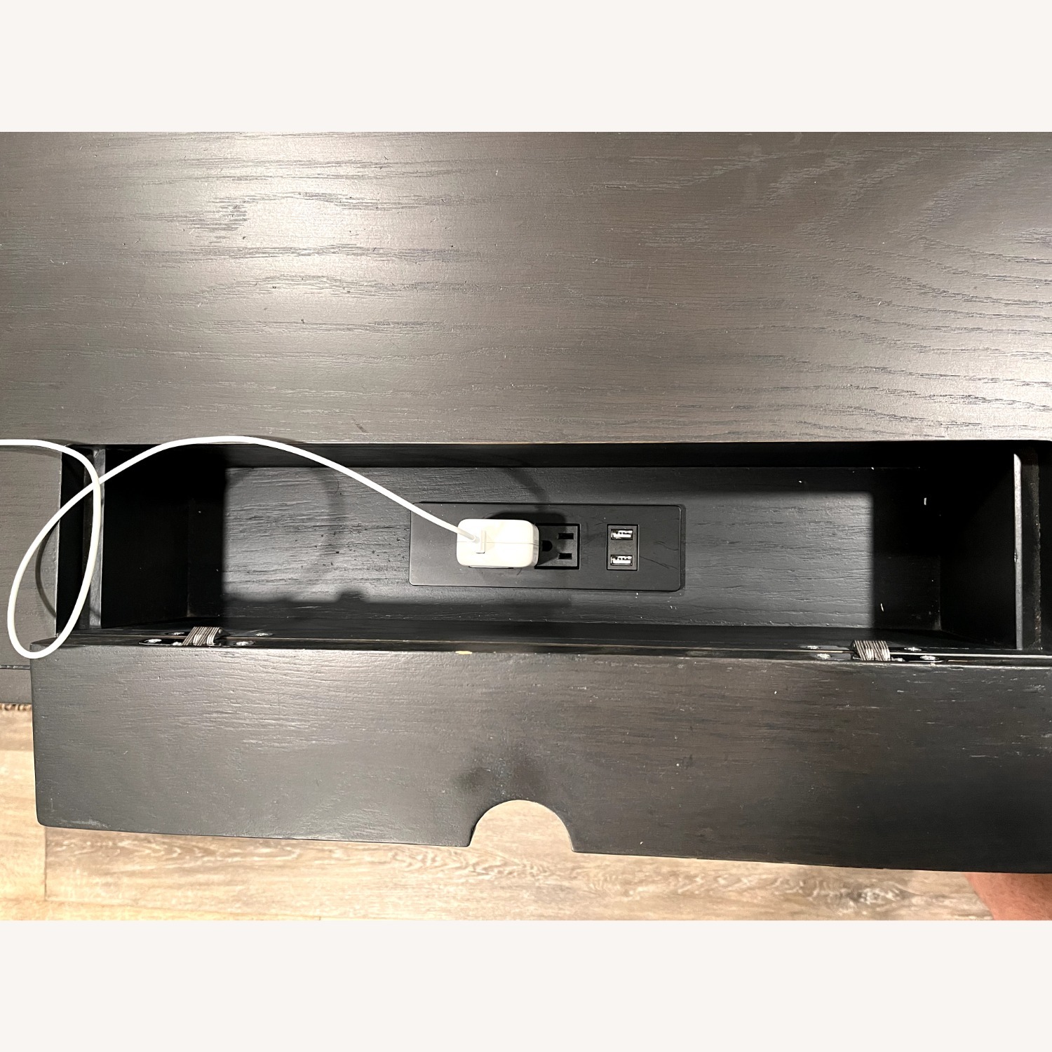 Crate & Barrel Emmer 60" Charcoal Oak Desk - image-4