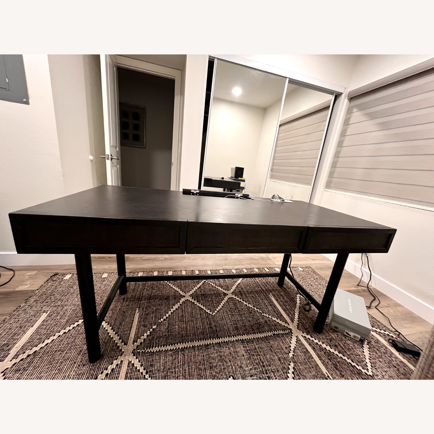 Crate & Barrel Emmer 60" Charcoal Oak Desk - image-5