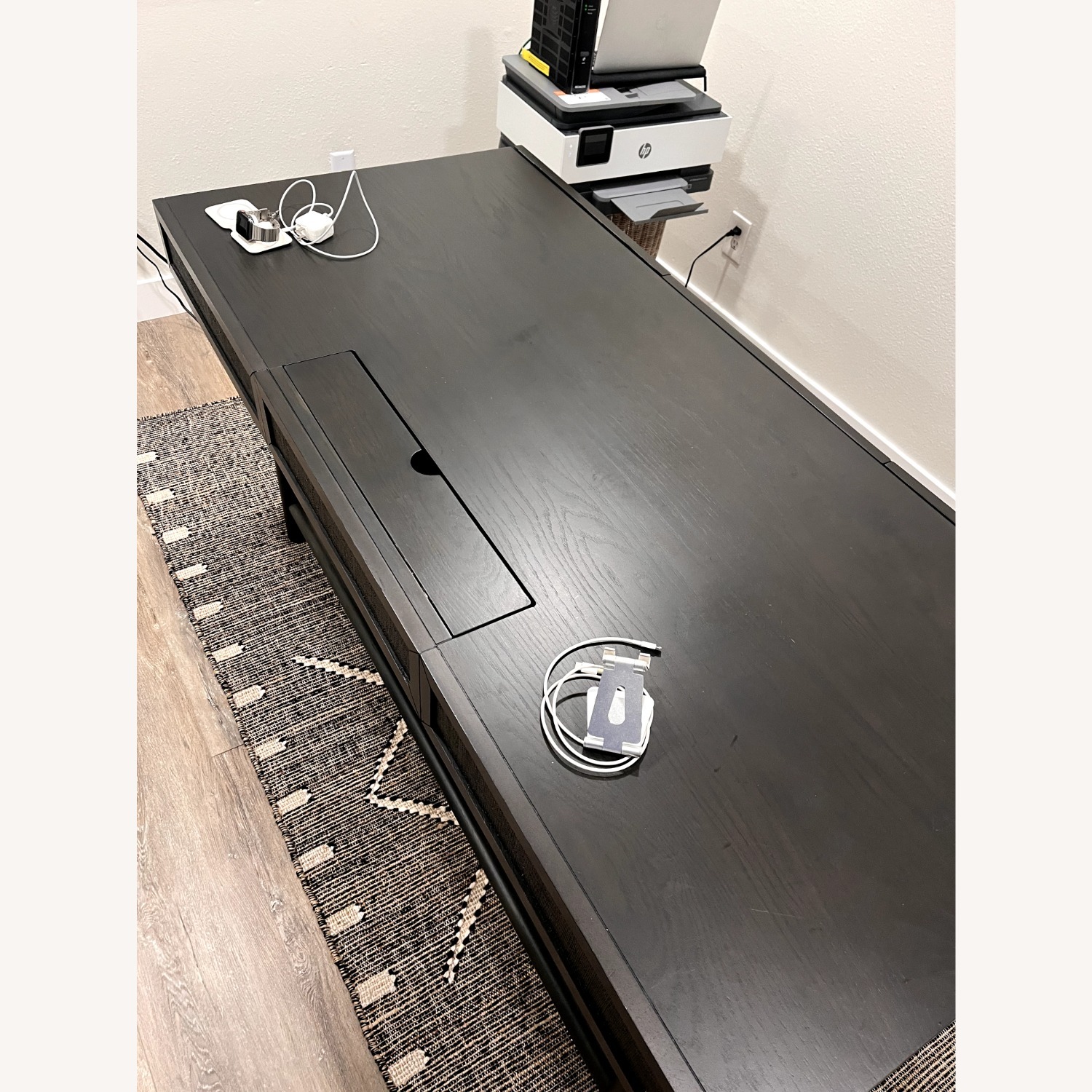 Crate & Barrel Emmer 60" Charcoal Oak Desk - image-7