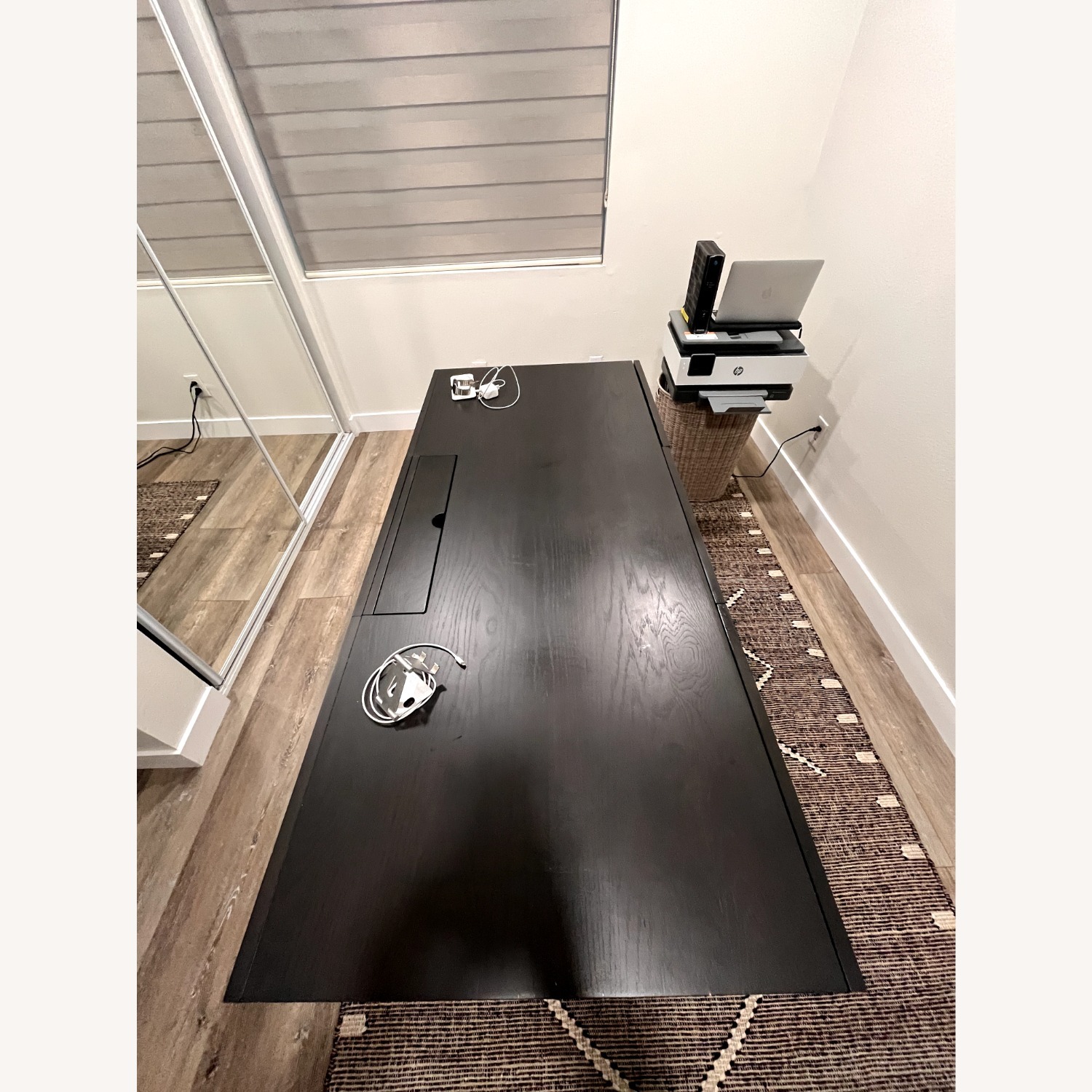 Crate & Barrel Emmer 60" Charcoal Oak Desk - image-3