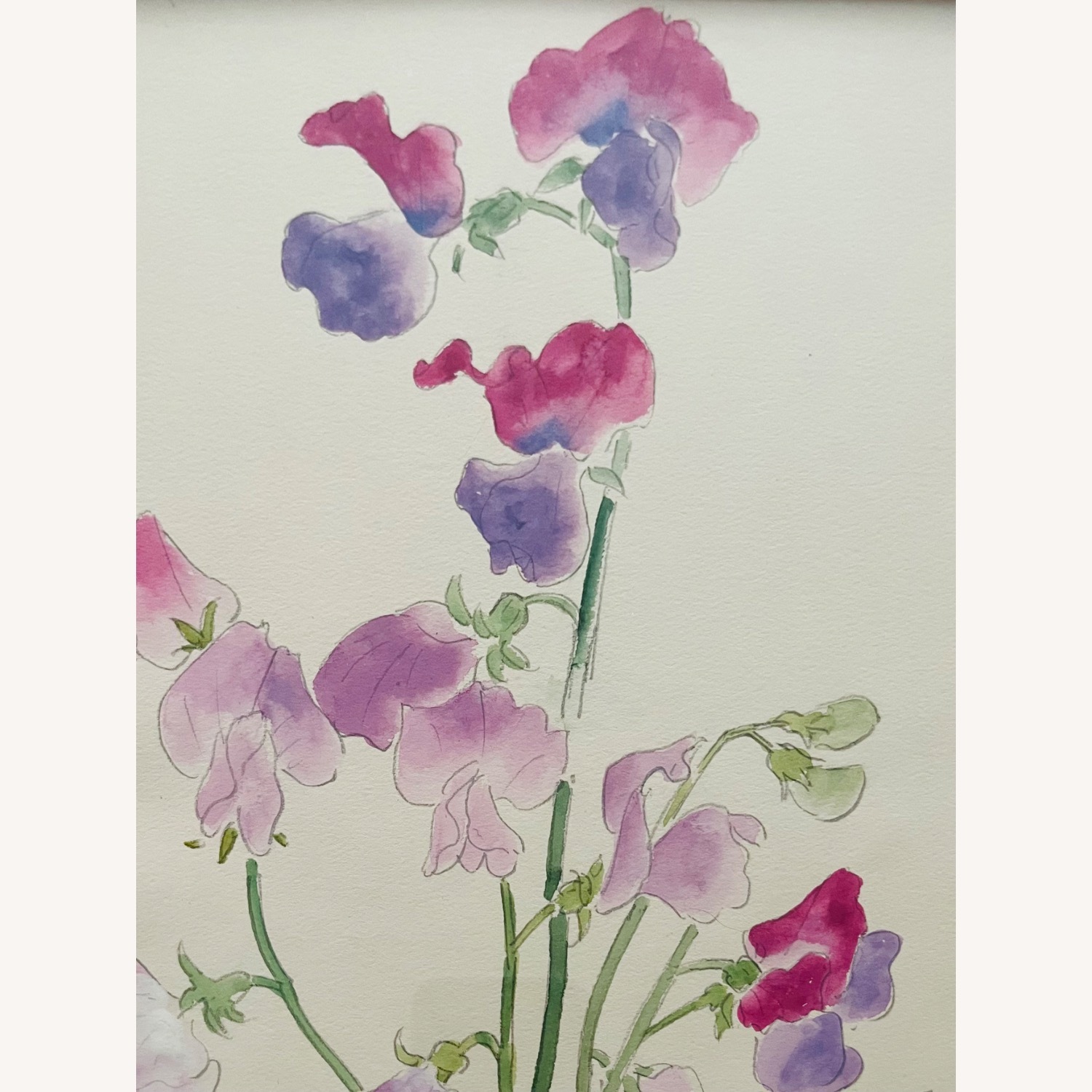 Vintage Japanese Watercolor Botanical Lily - Kyoto - image-2