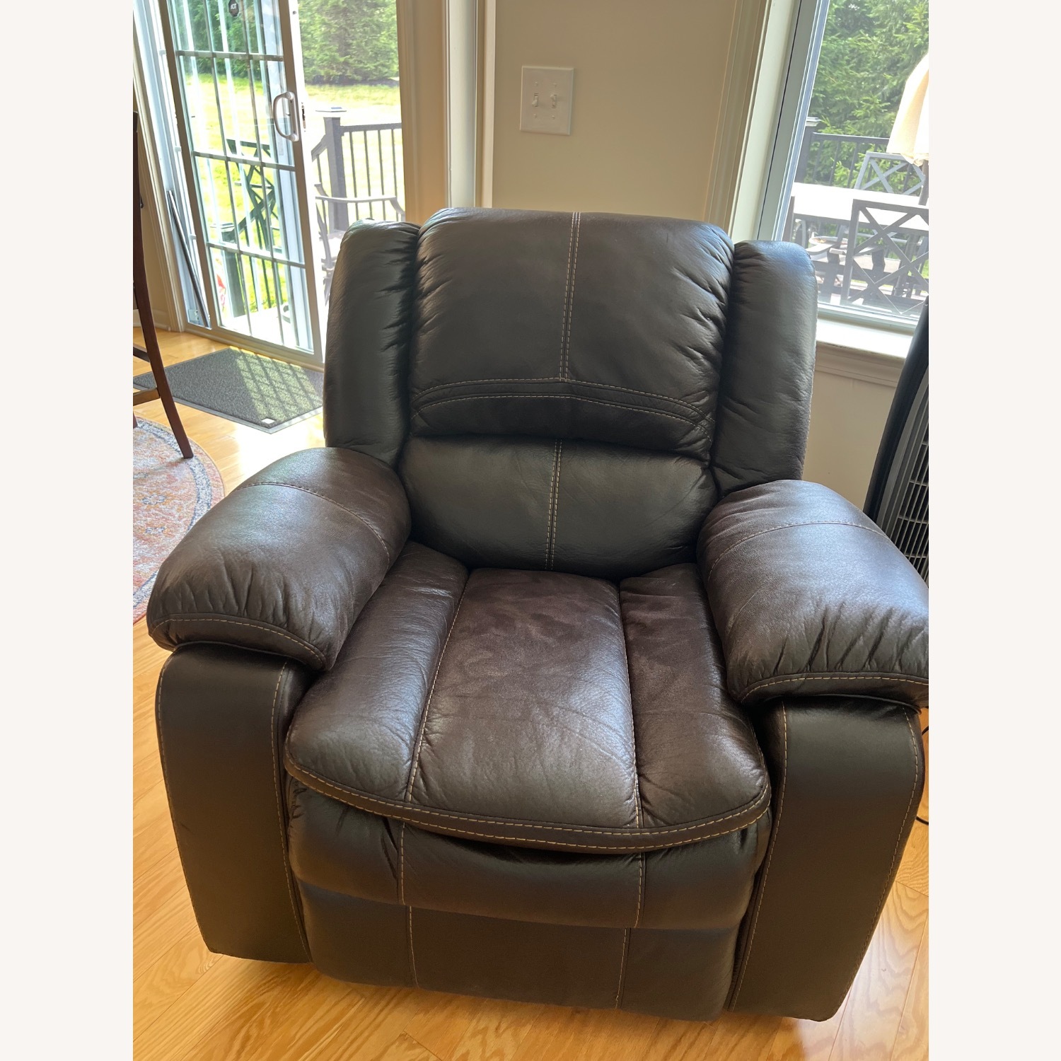 Grixdale Dark Brown Micro Fiber Recliner - image-1