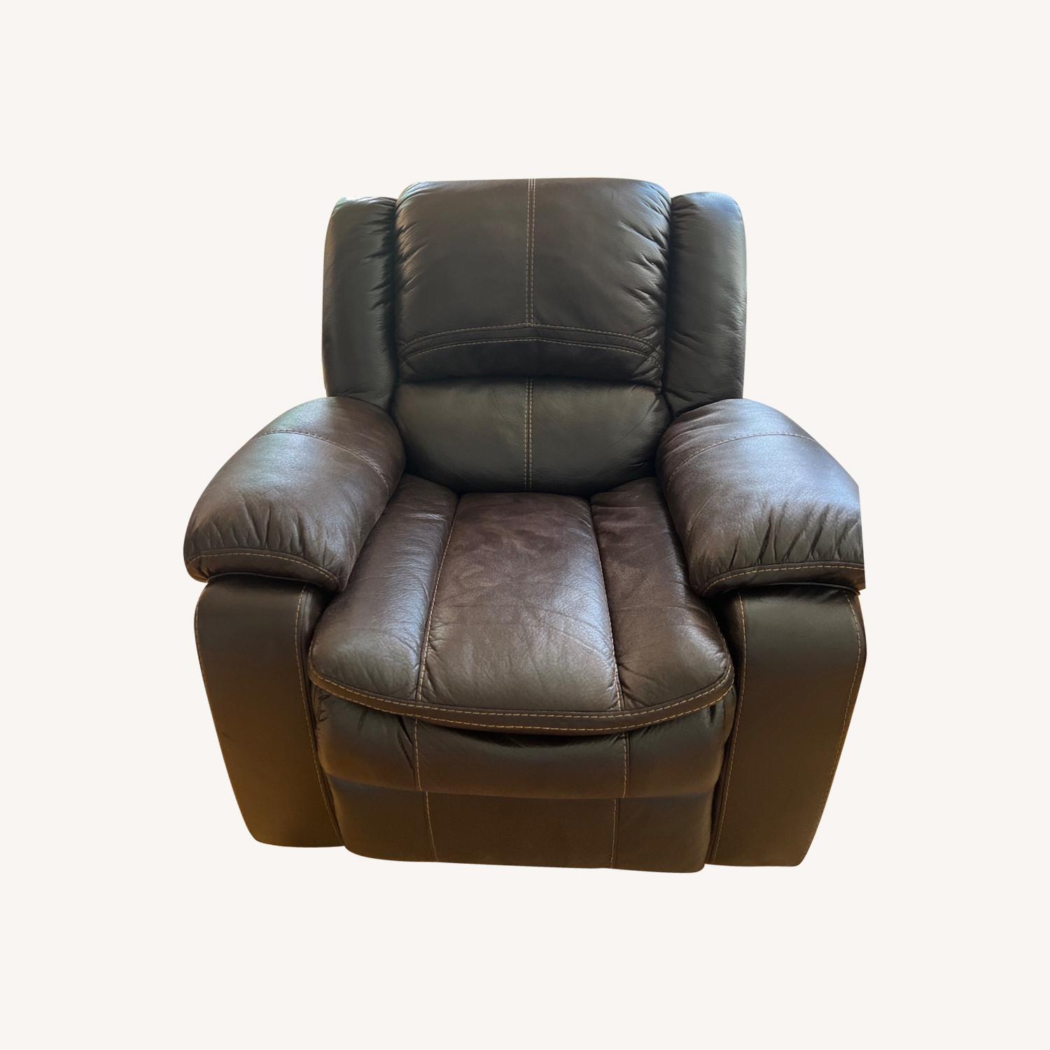 Grixdale Dark Brown Micro Fiber Recliner - image-0