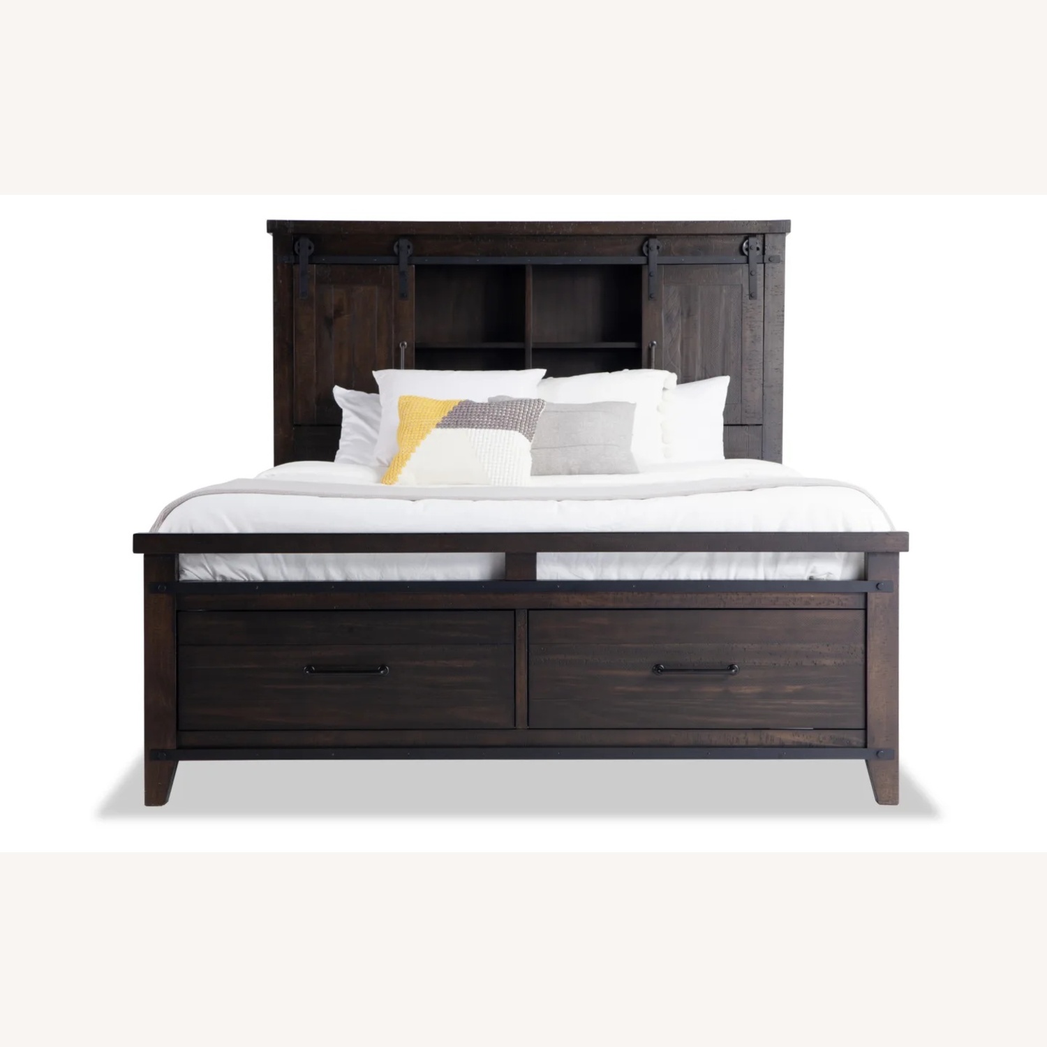 Montana Queen Brown Bookcase Storage Bed - image-5