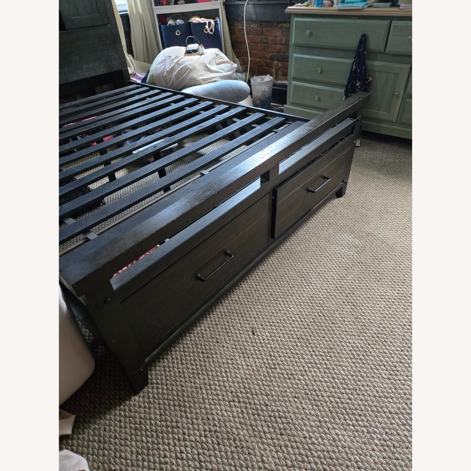 Montana Queen Brown Bookcase Storage Bed - image-2