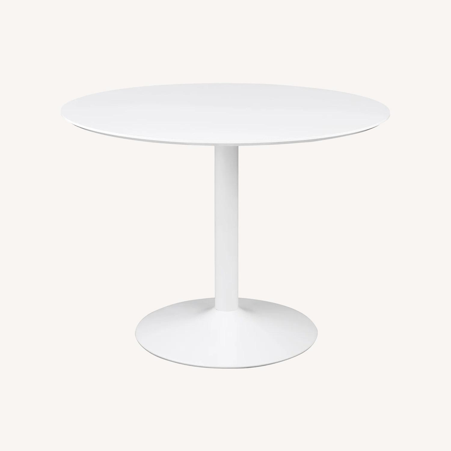 White Round Pedestal Dining Table - image-0