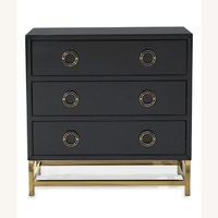 TOV Furniture Black Lacquer Dresser with Gold Base
