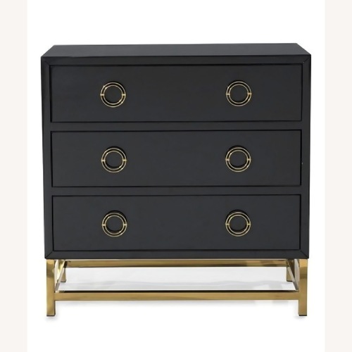 Used TOV Furniture Black Lacquer Dresser with Gold Base for sale on AptDeco
