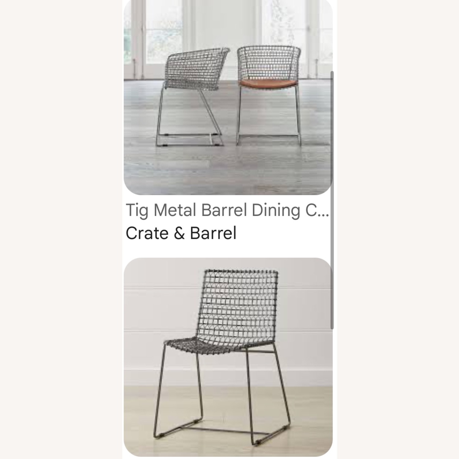 8 Crate & Barrel Tig - 2 Arm /6 Dining Chairs - image-1