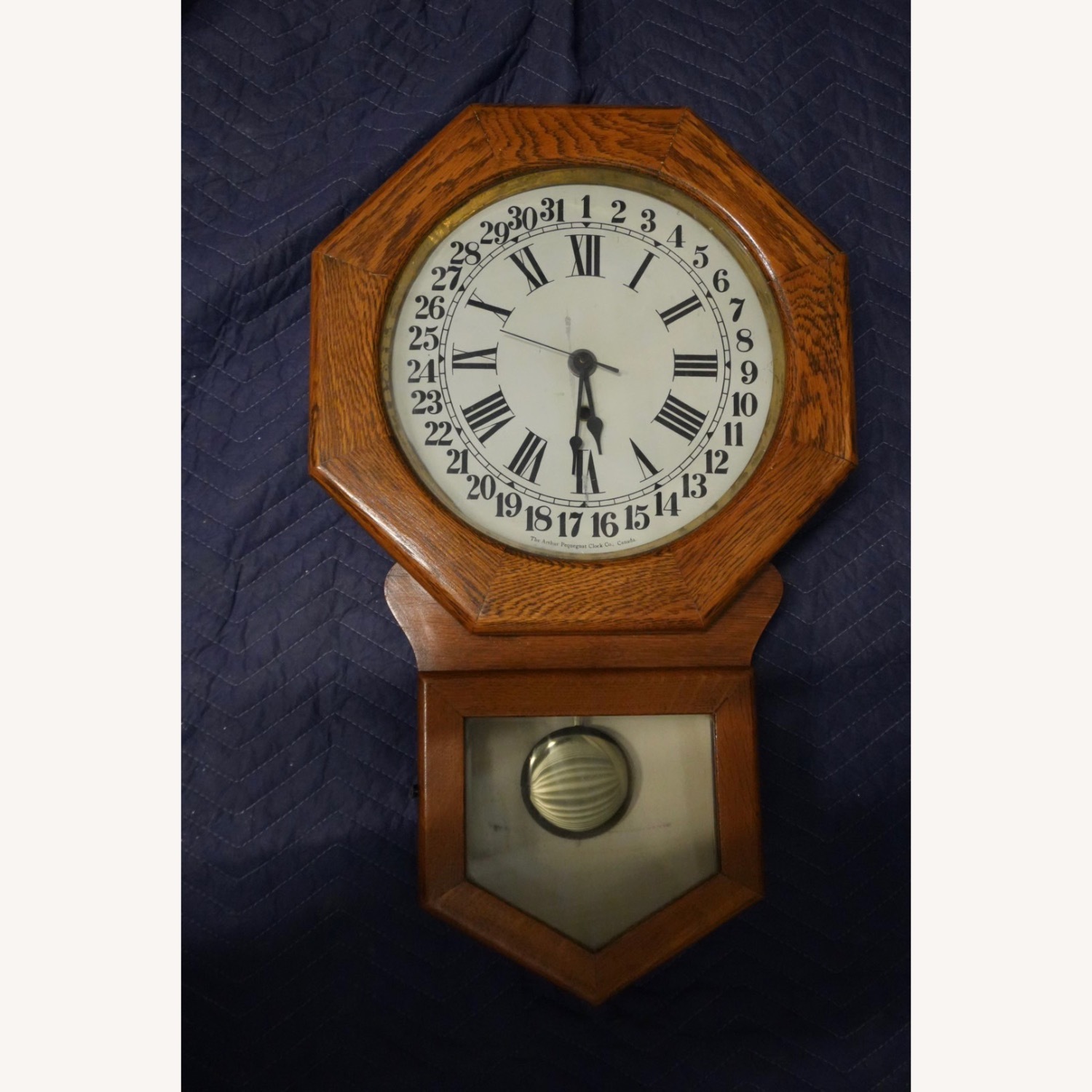 Vintage Pequegnat "Brandon" Calendar Wall Clock - image-3