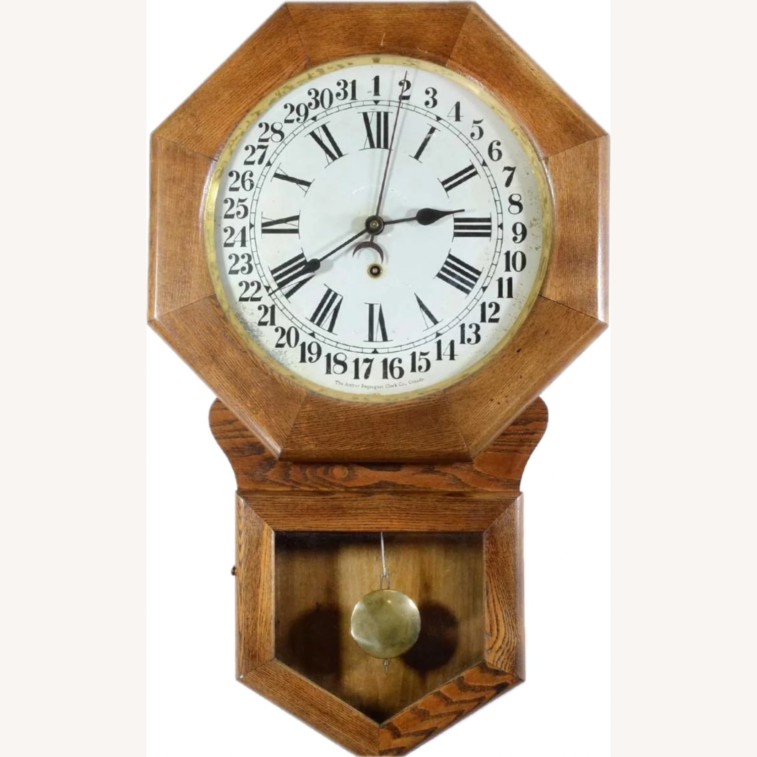 Vintage Pequegnat "Brandon" Calendar Wall Clock - image-0