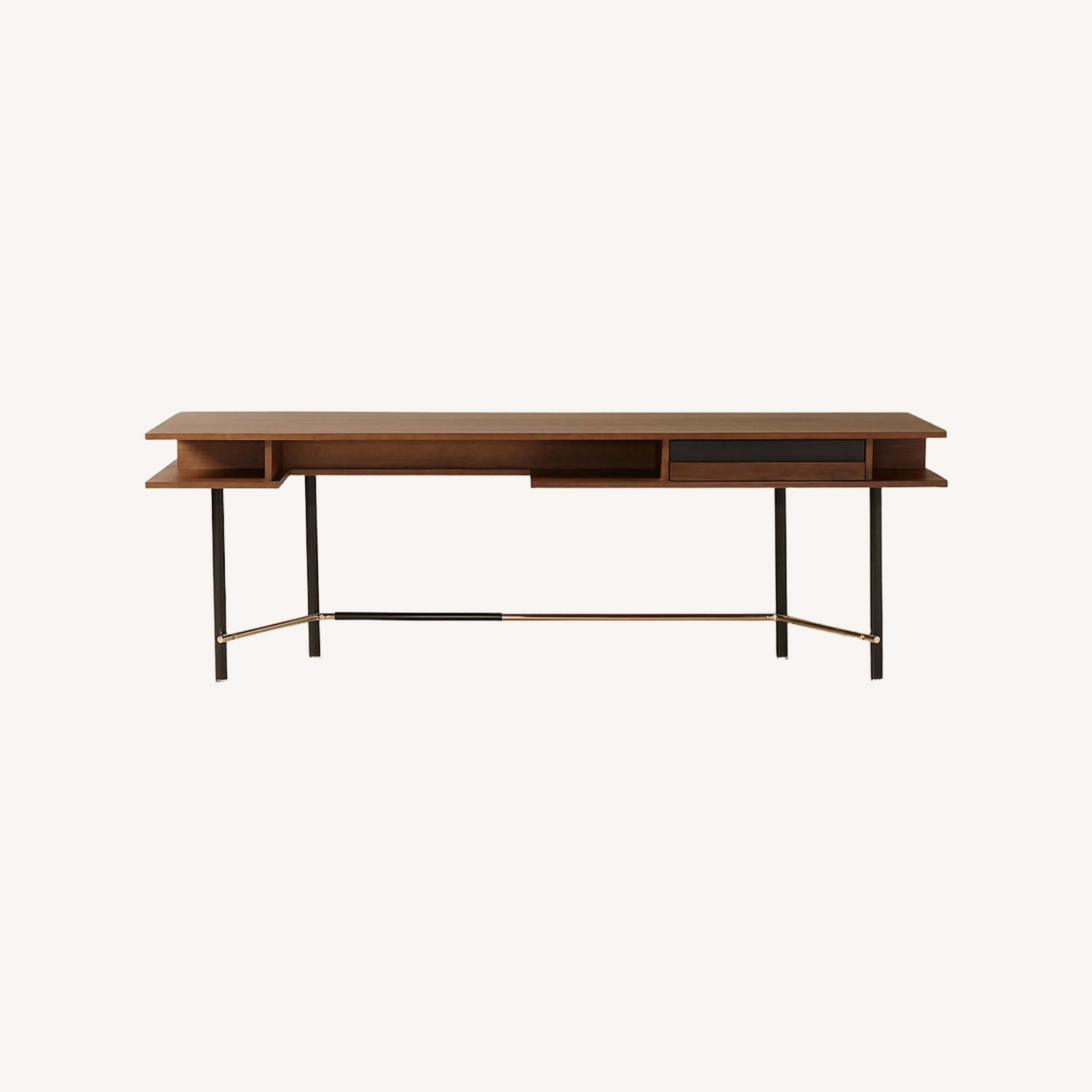 CB2 Portofino 87” Walnut Wood Desk - image-0