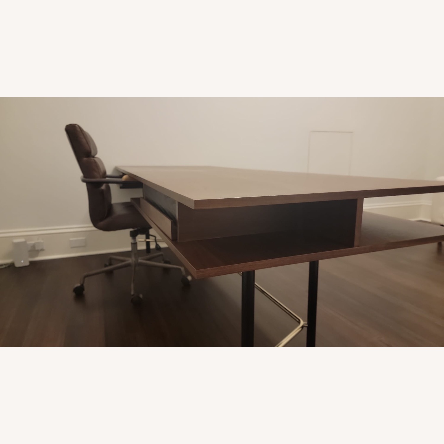 CB2 Portofino 87” Walnut Wood Desk - image-5