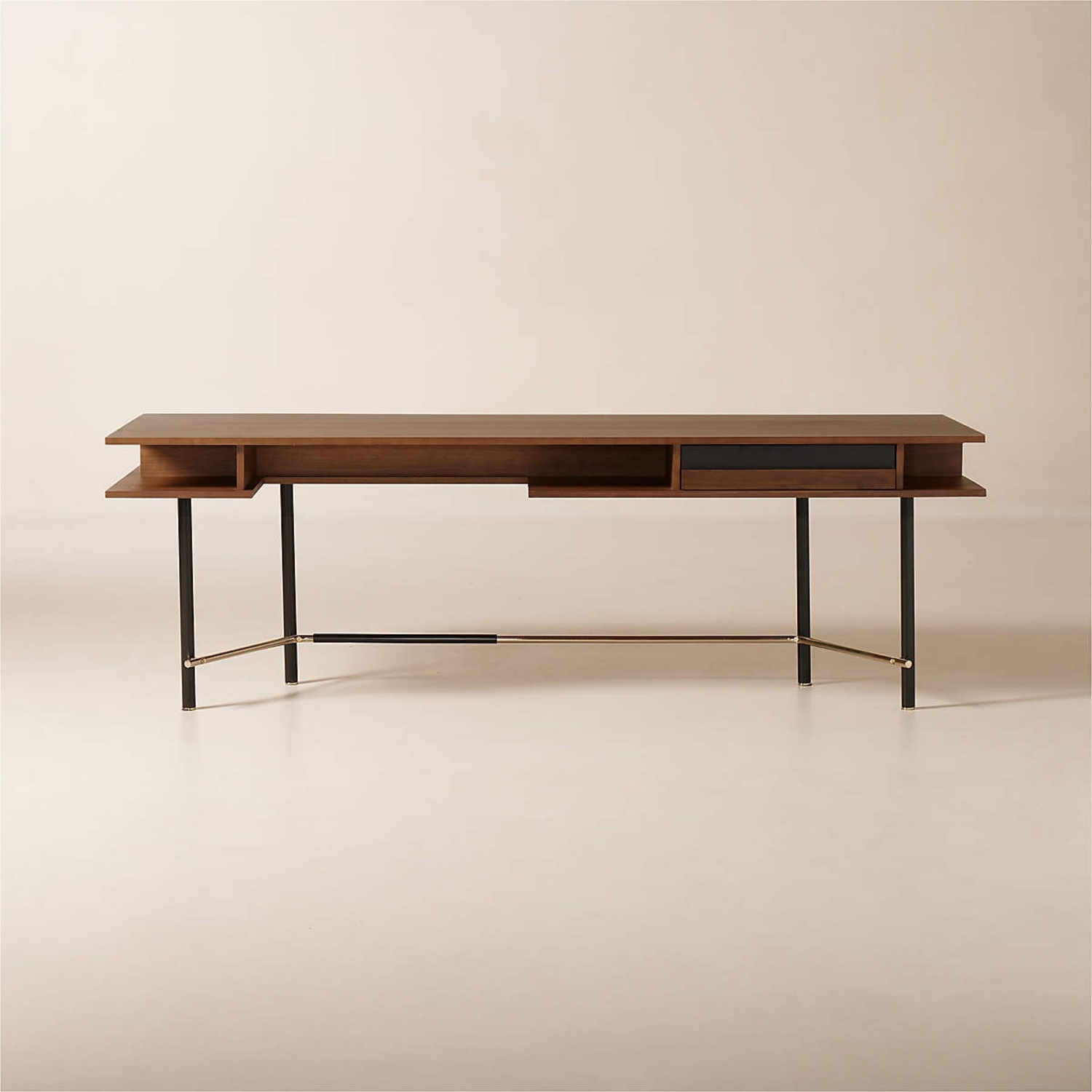 CB2 Portofino 87” Walnut Wood Desk - image-6