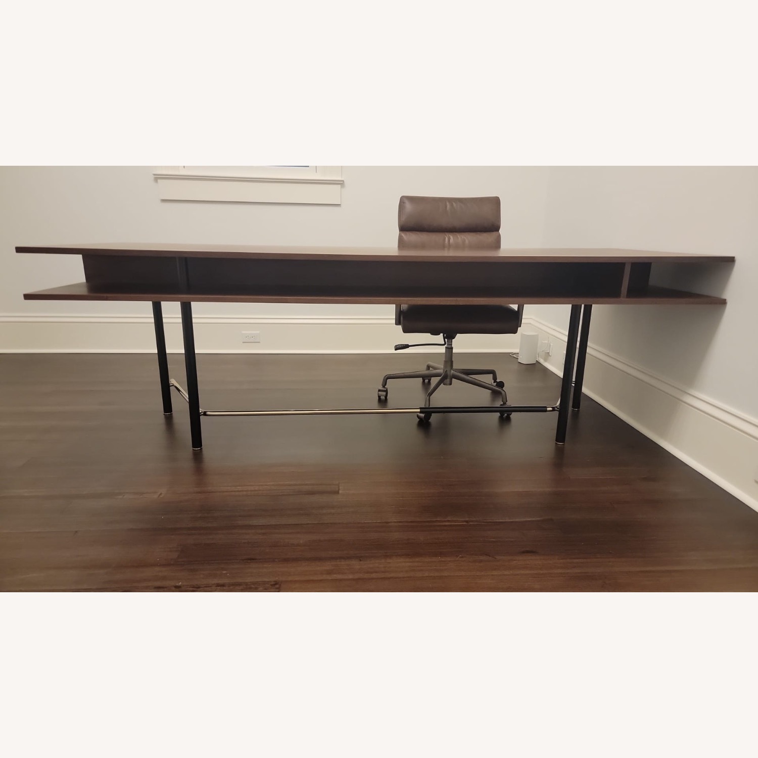 CB2 Portofino 87” Walnut Wood Desk - image-2