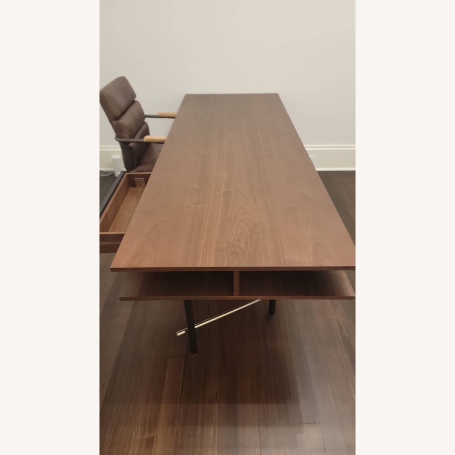 CB2 Portofino 87” Walnut Wood Desk - image-3