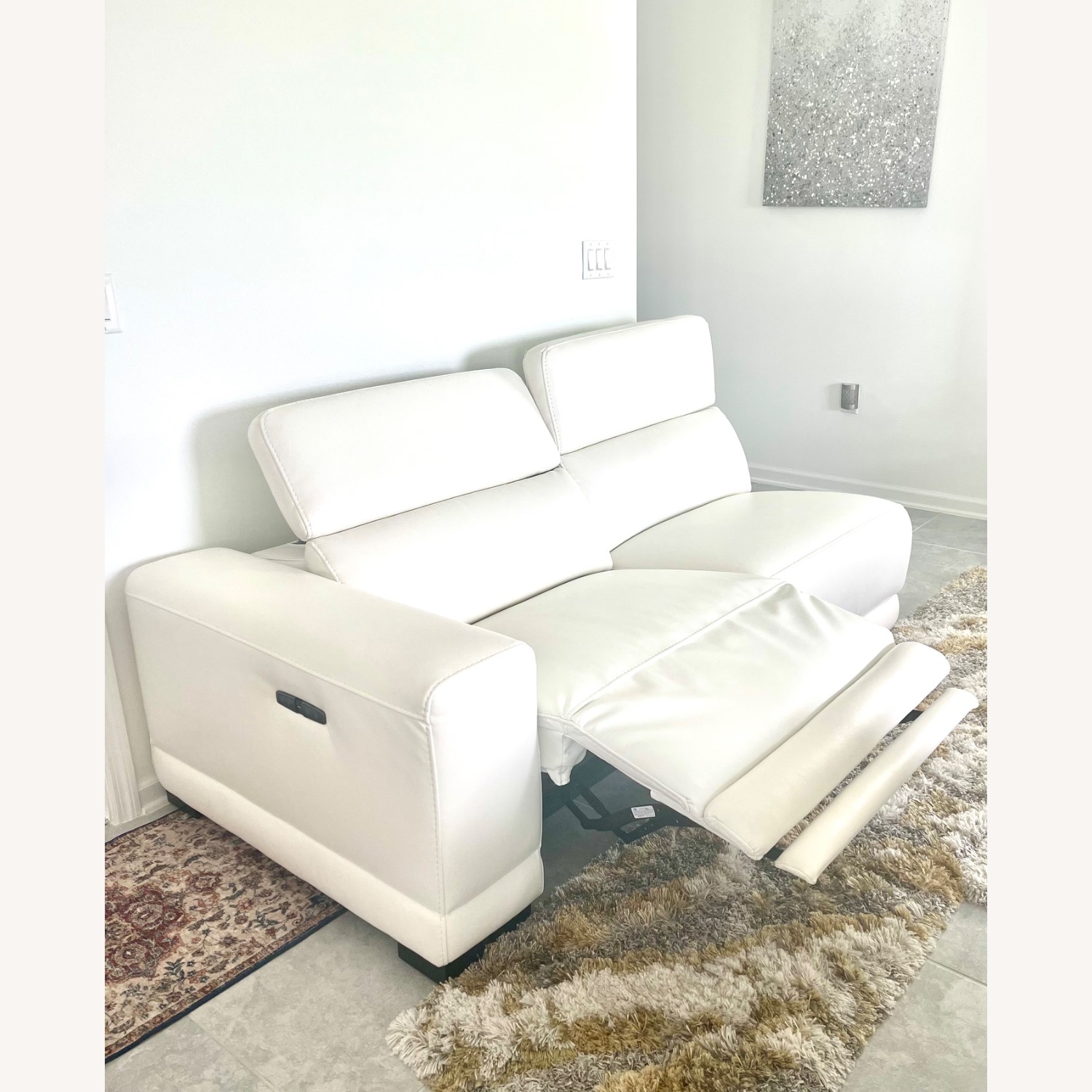White Loveseat Sofa - image-2