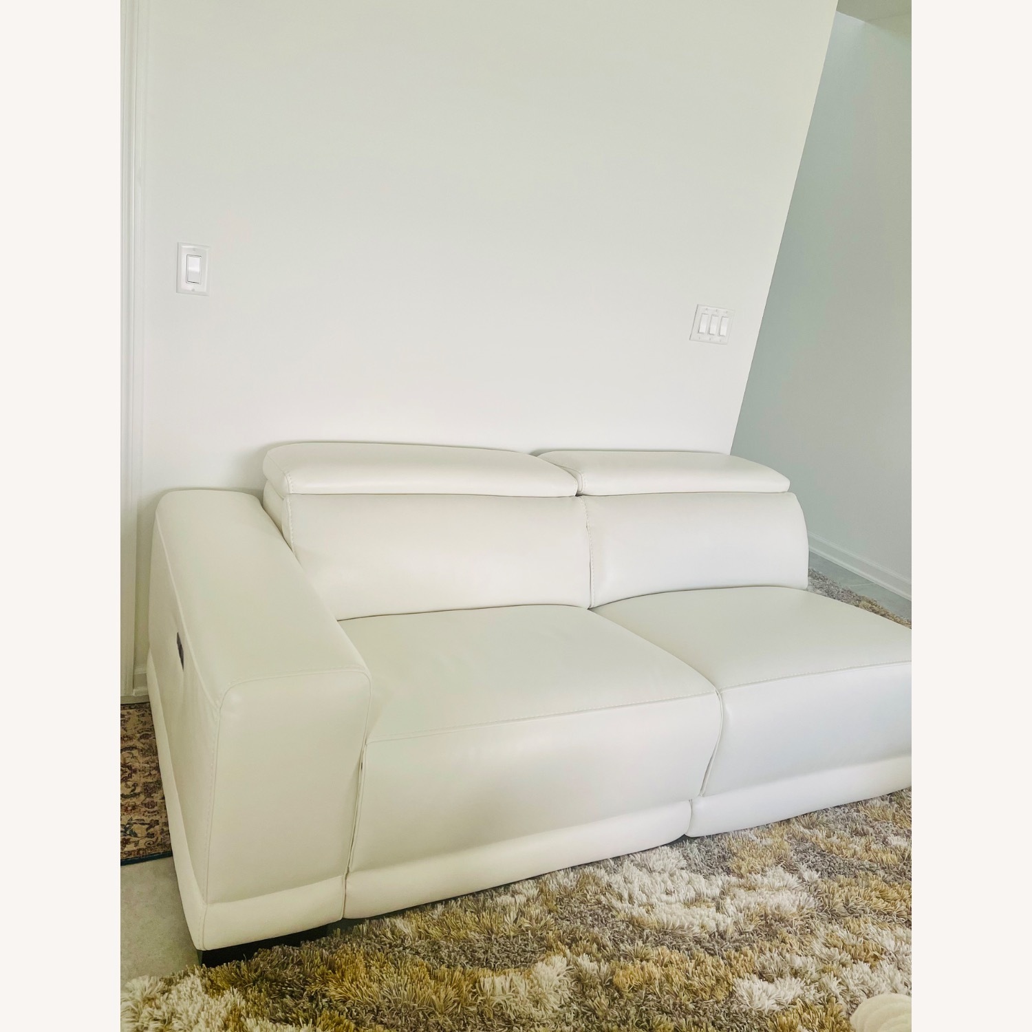 White Loveseat Sofa - image-1