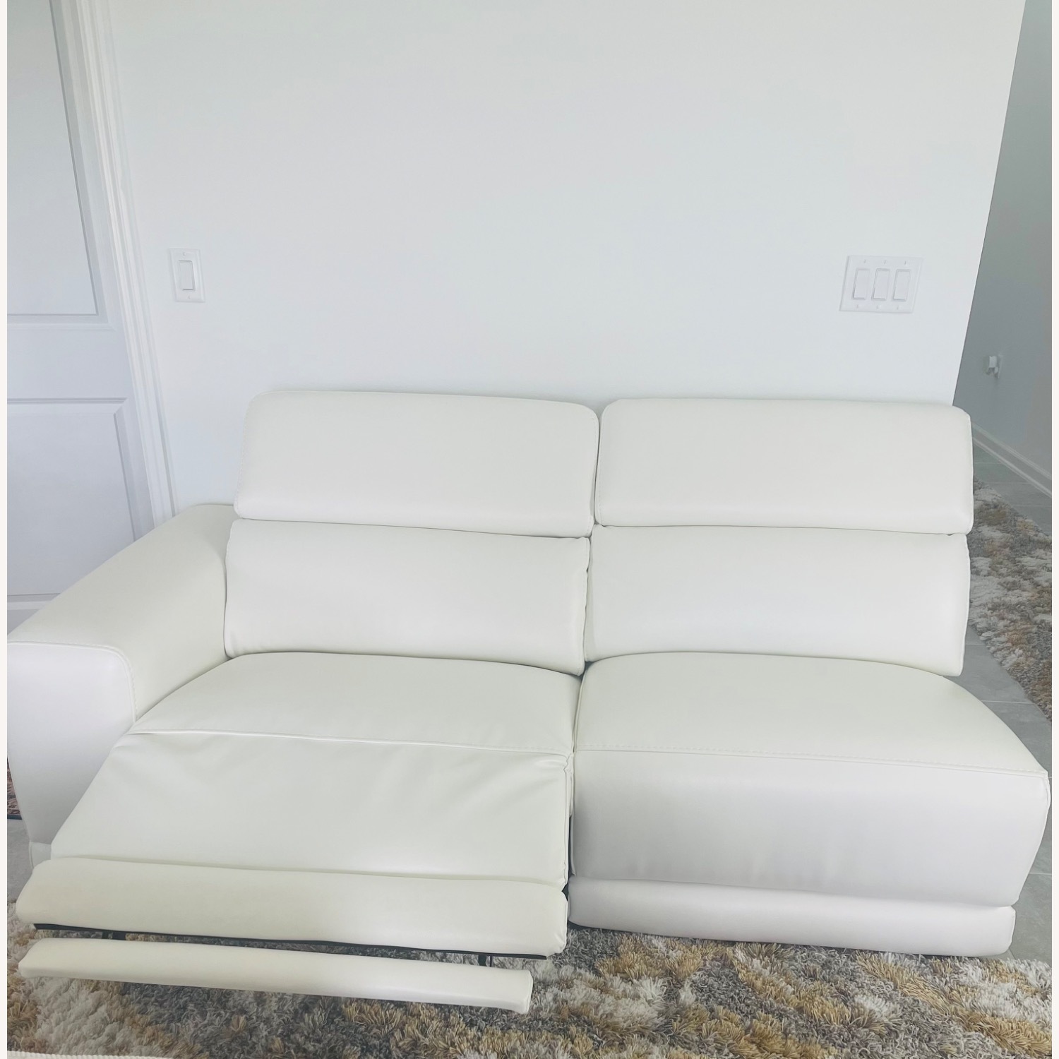 White Loveseat Sofa - image-3