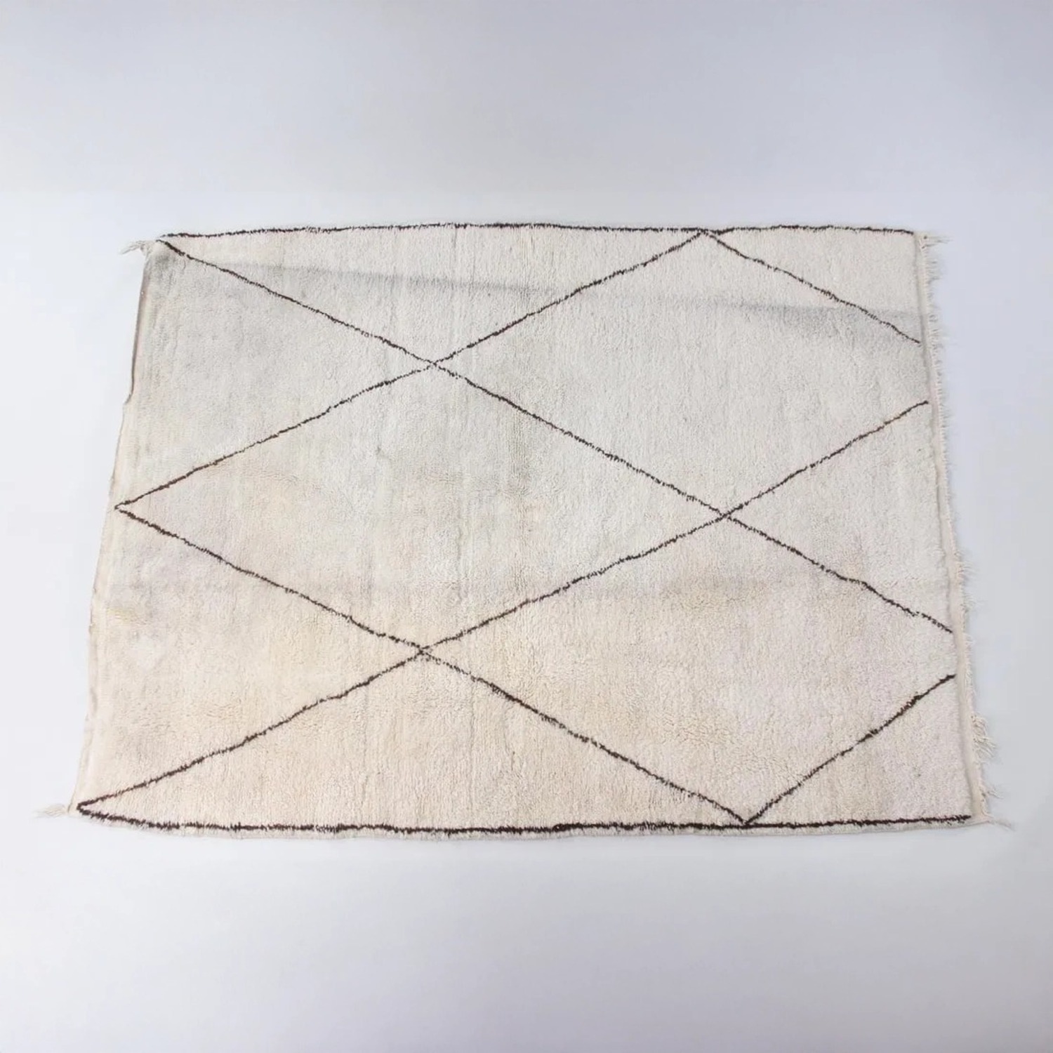 Moroccan Shag Rug with Diamond Pattern - image-1