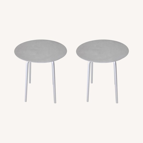 Used Pair of Emeco Parrish Aluminum Cafe Tables for sale on AptDeco