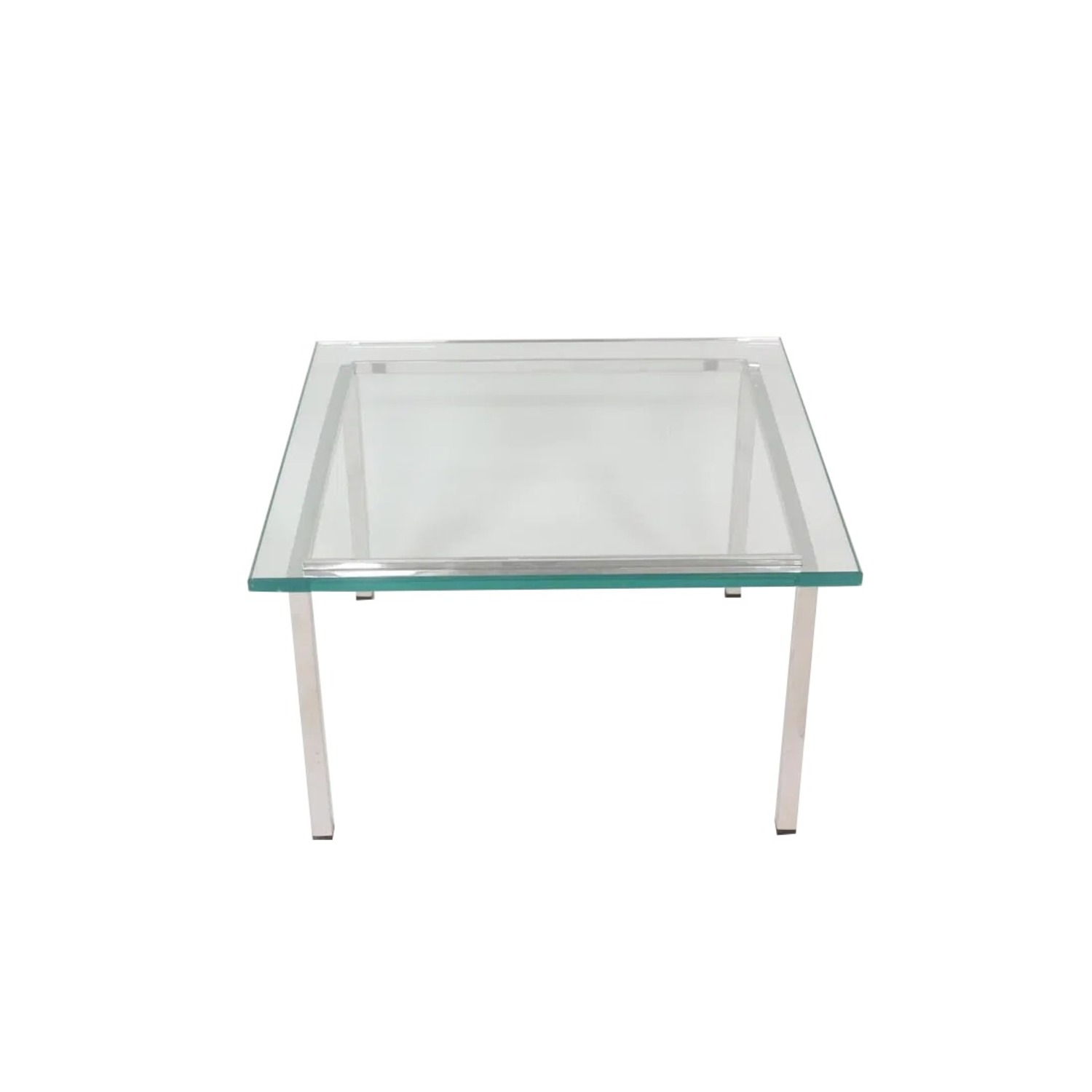 Chrome & Cantilevered Glass Side Table - image-5
