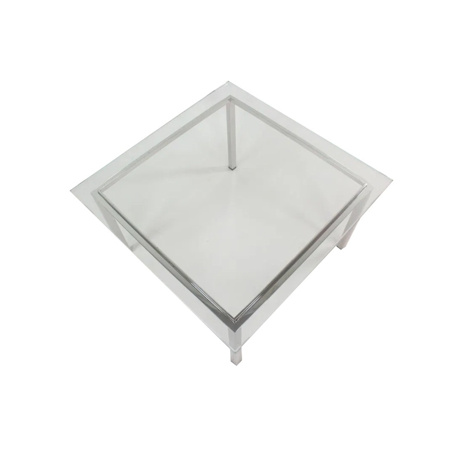 Chrome & Cantilevered Glass Side Table - image-4