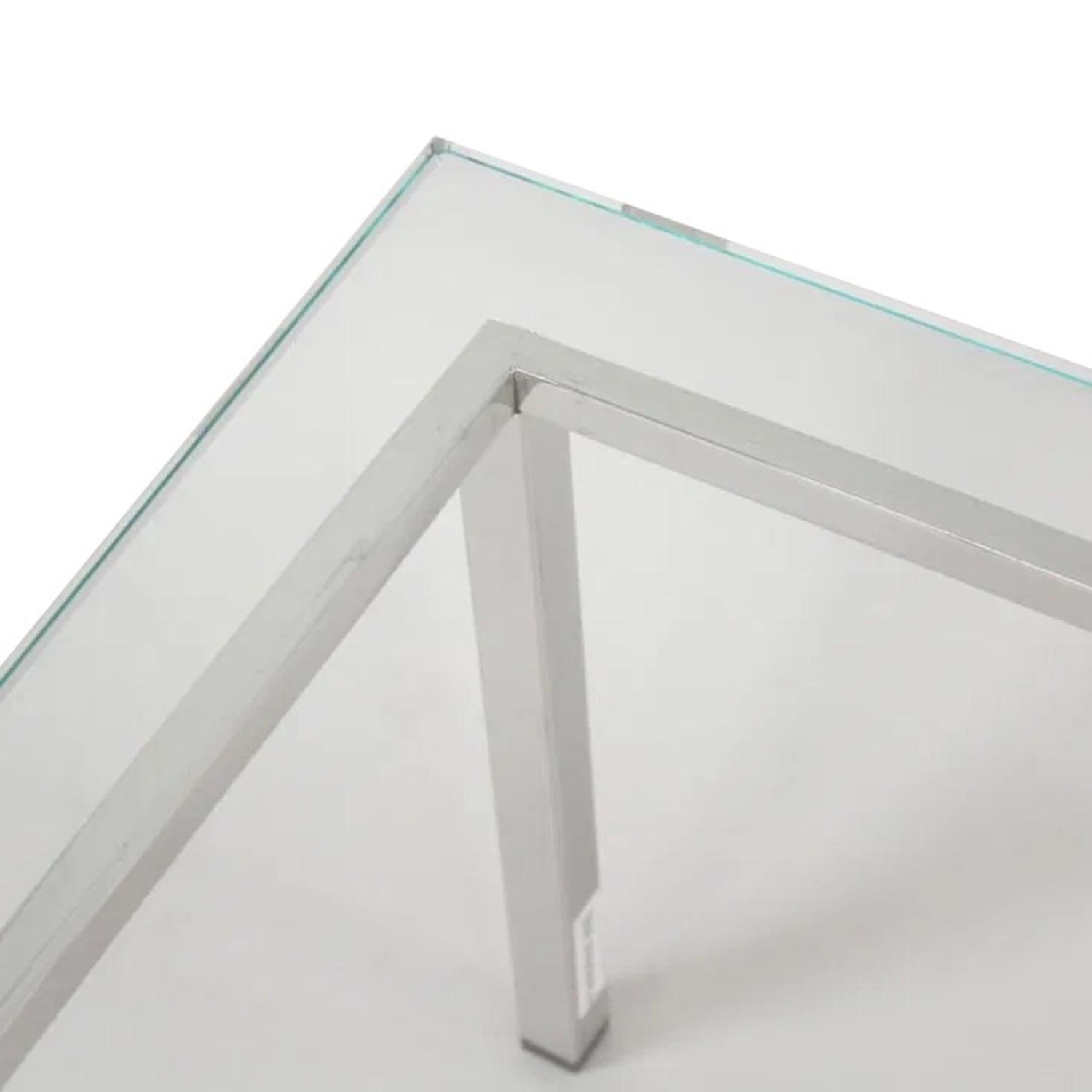 Chrome & Cantilevered Glass Side Table - image-7