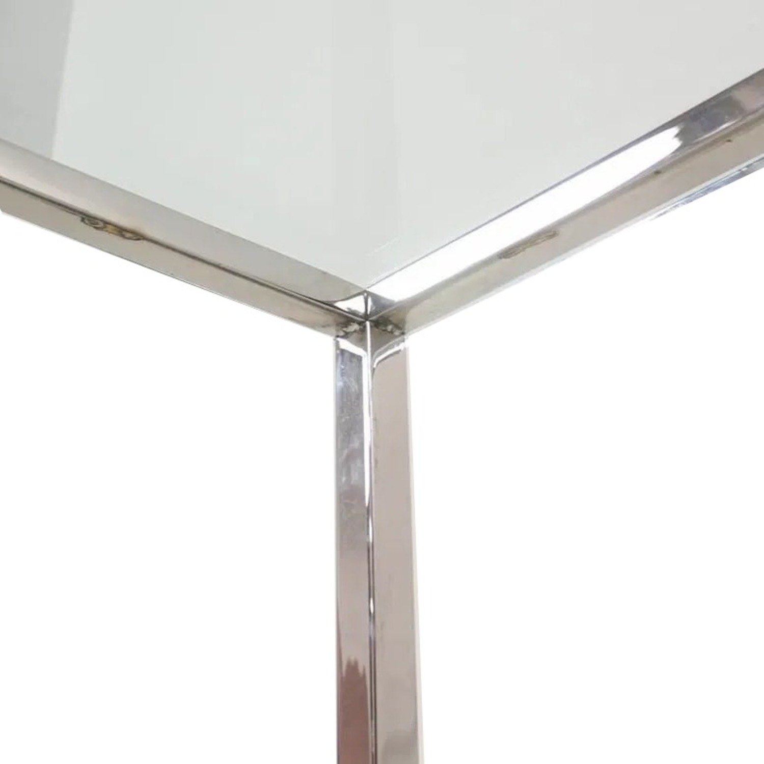 Chrome & Cantilevered Glass Side Table - image-9