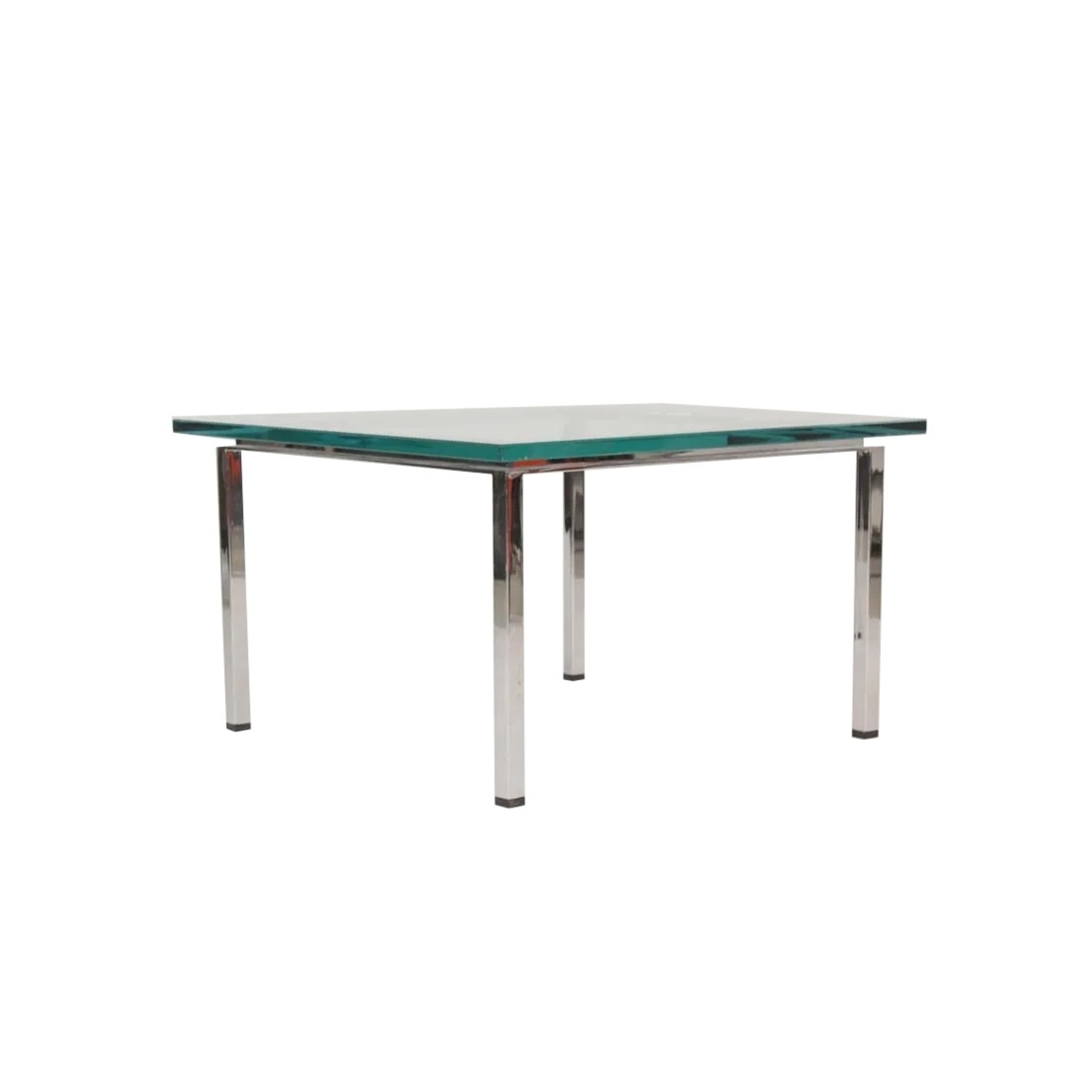 Chrome & Cantilevered Glass Side Table - image-2