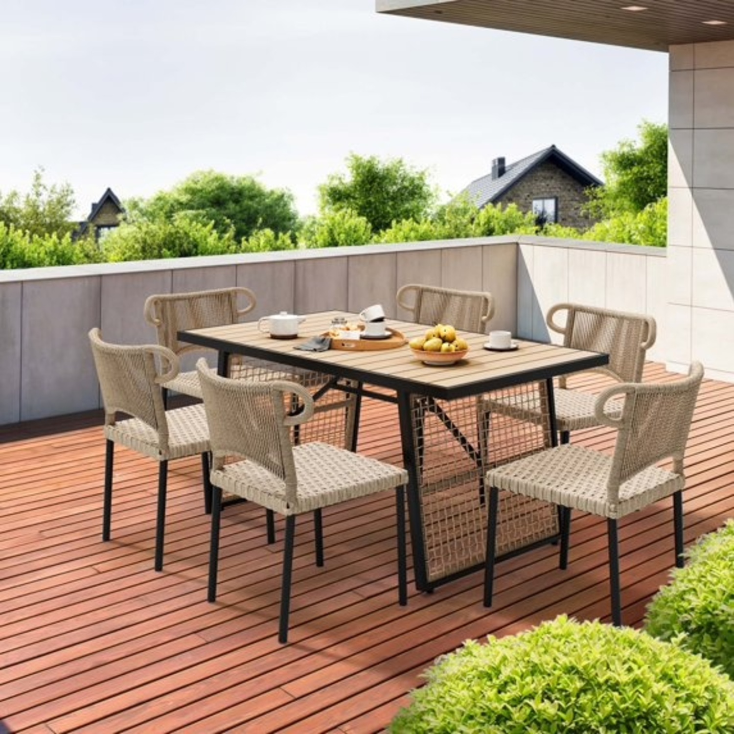 Bamboo Outdoor Dining Set - image-9