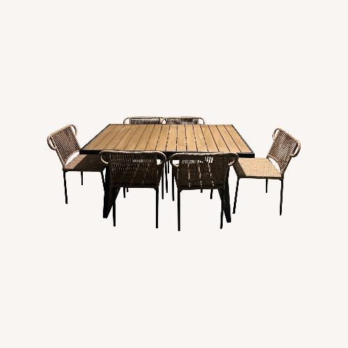 Used Bamboo Outdoor Dining Set for sale on AptDeco