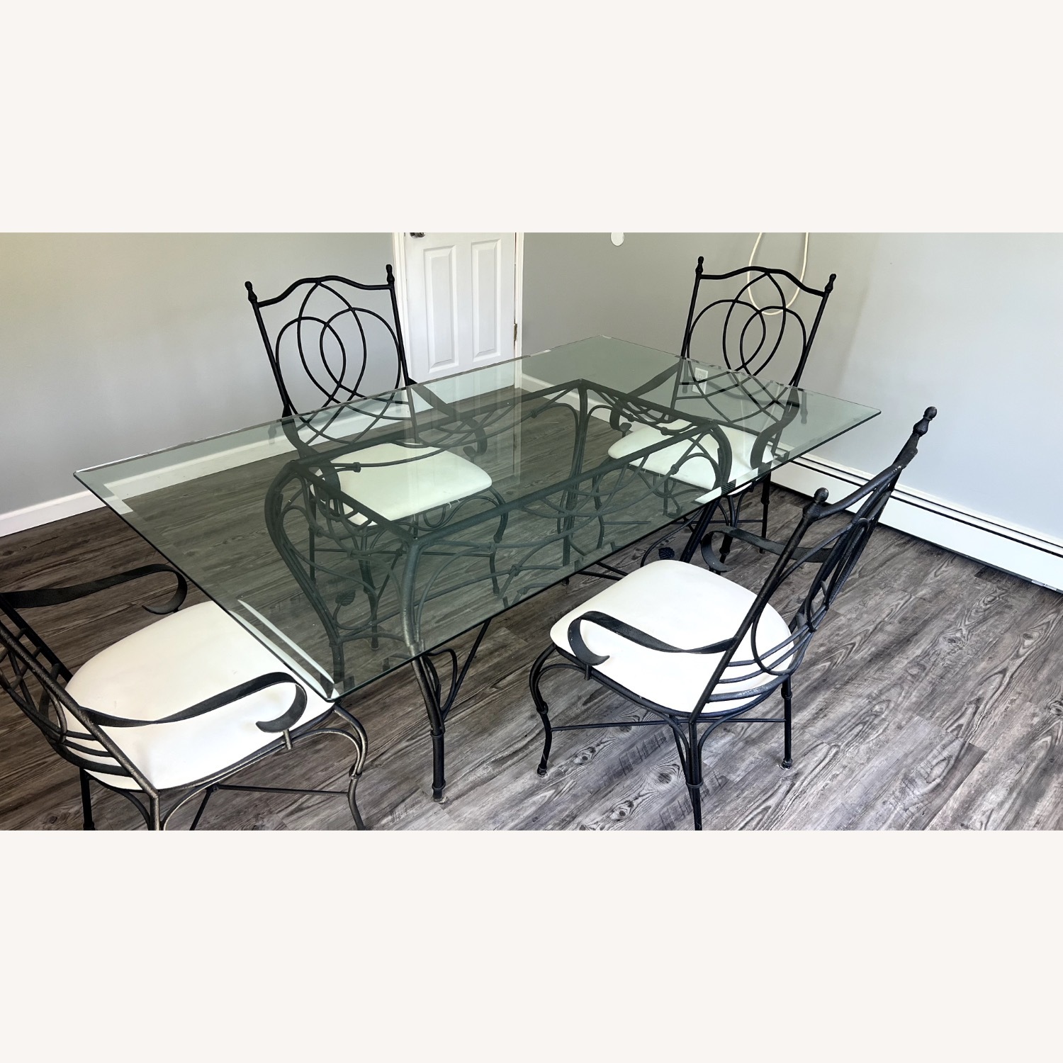 5 Piece Dining Set - 72 x 42 in. Glass Top Table - image-1