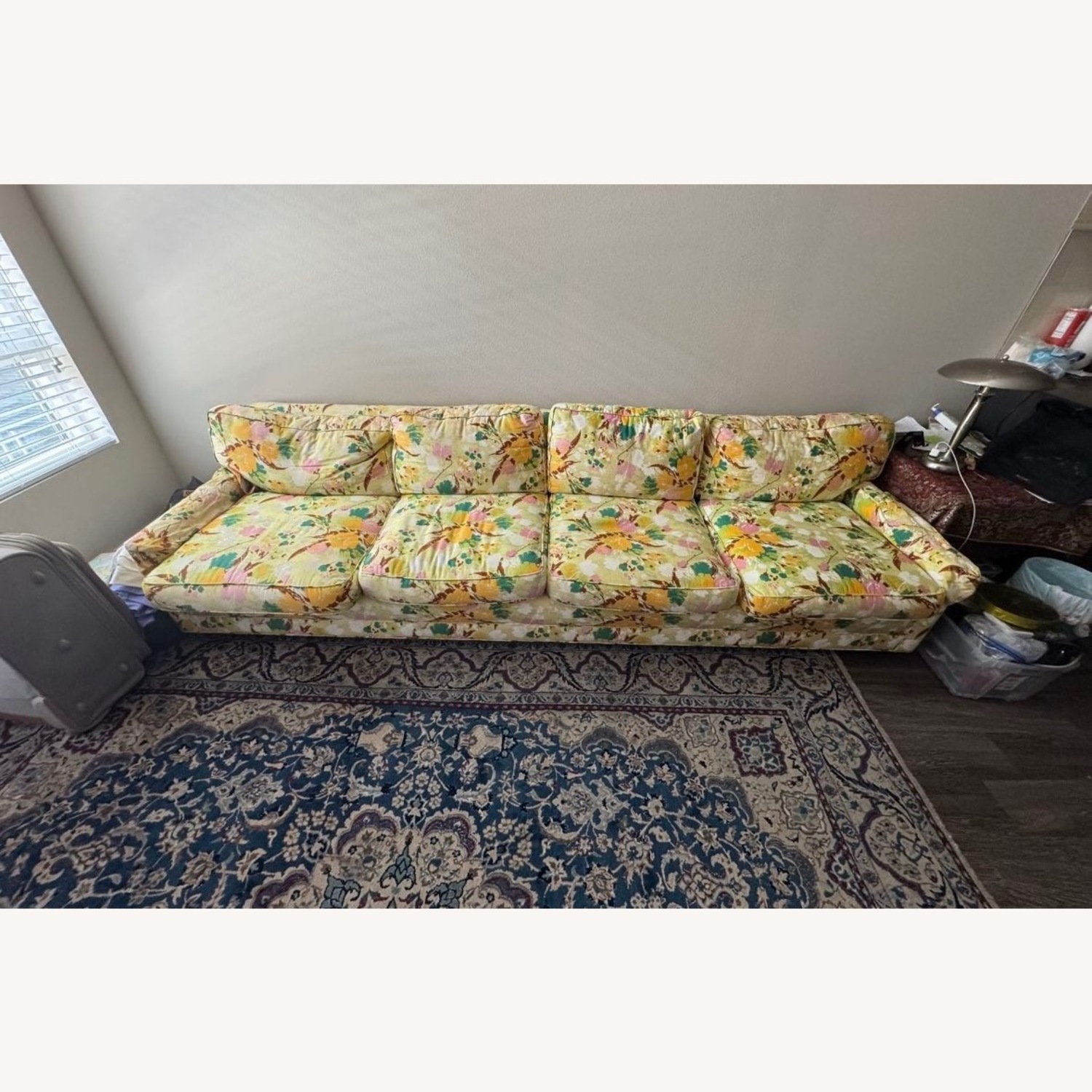 Yellow Floral Couch  - image-1