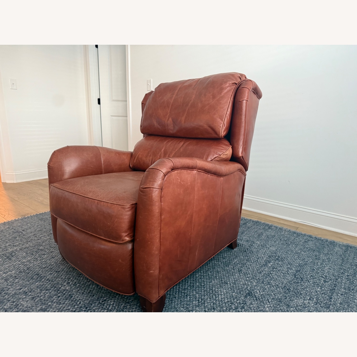 Thomasville Classic Pushback Leather Recliner - image-1