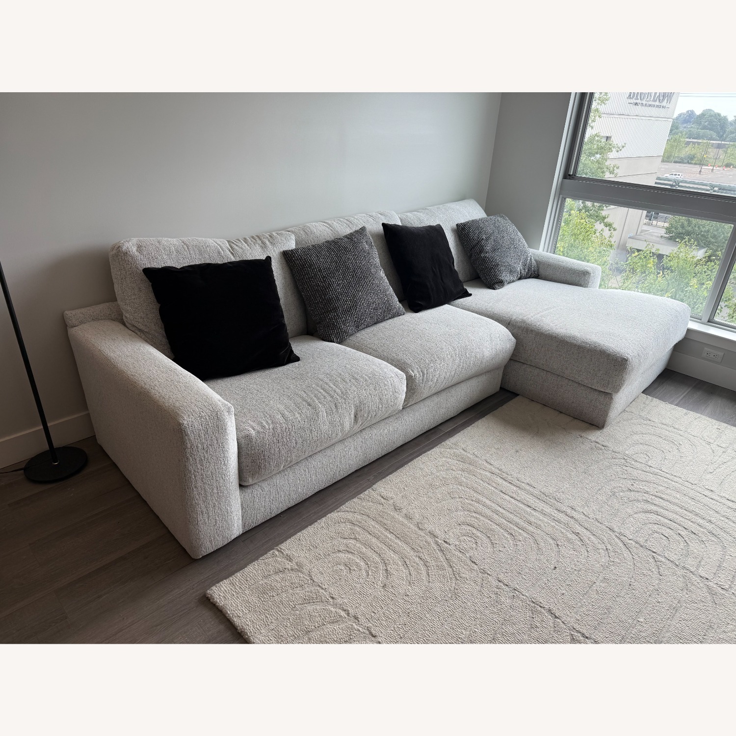 Mason White 123'' 2 Piece Sectional - image-1