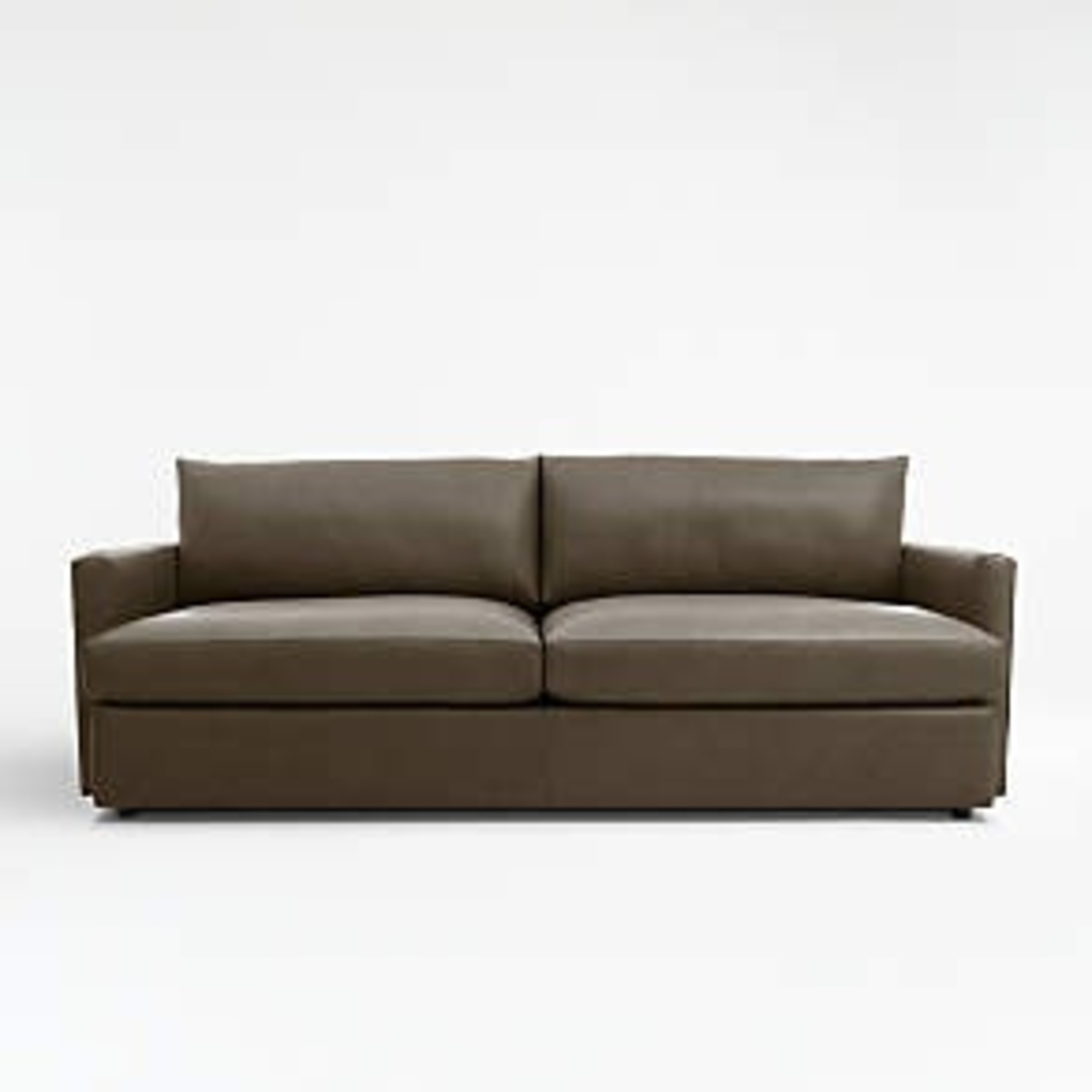 Crate & Barrel Lounge II Leather Sofa w Dining Ottoman - image-4