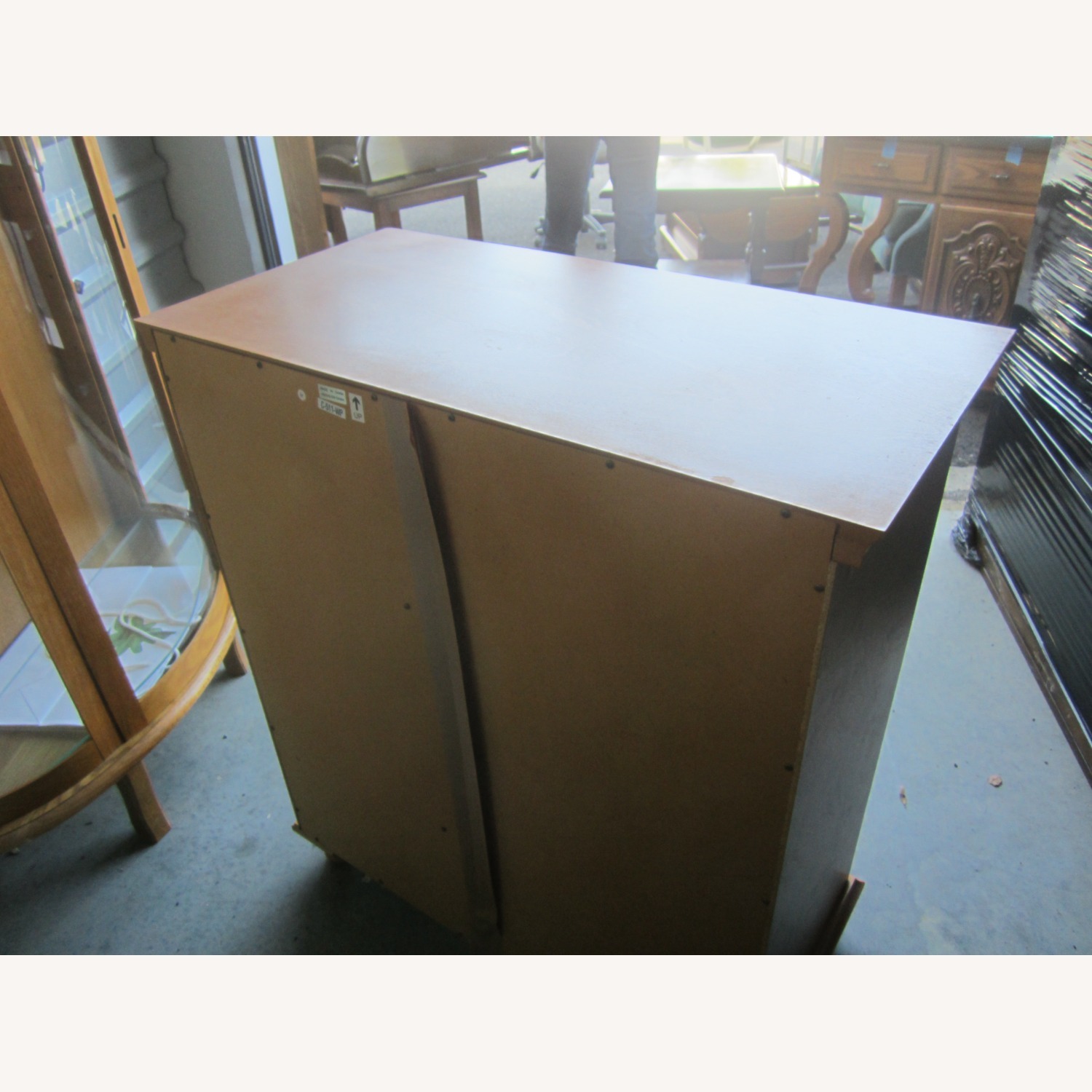 Vintage Wood Cabinet Hamper Storage - image-4