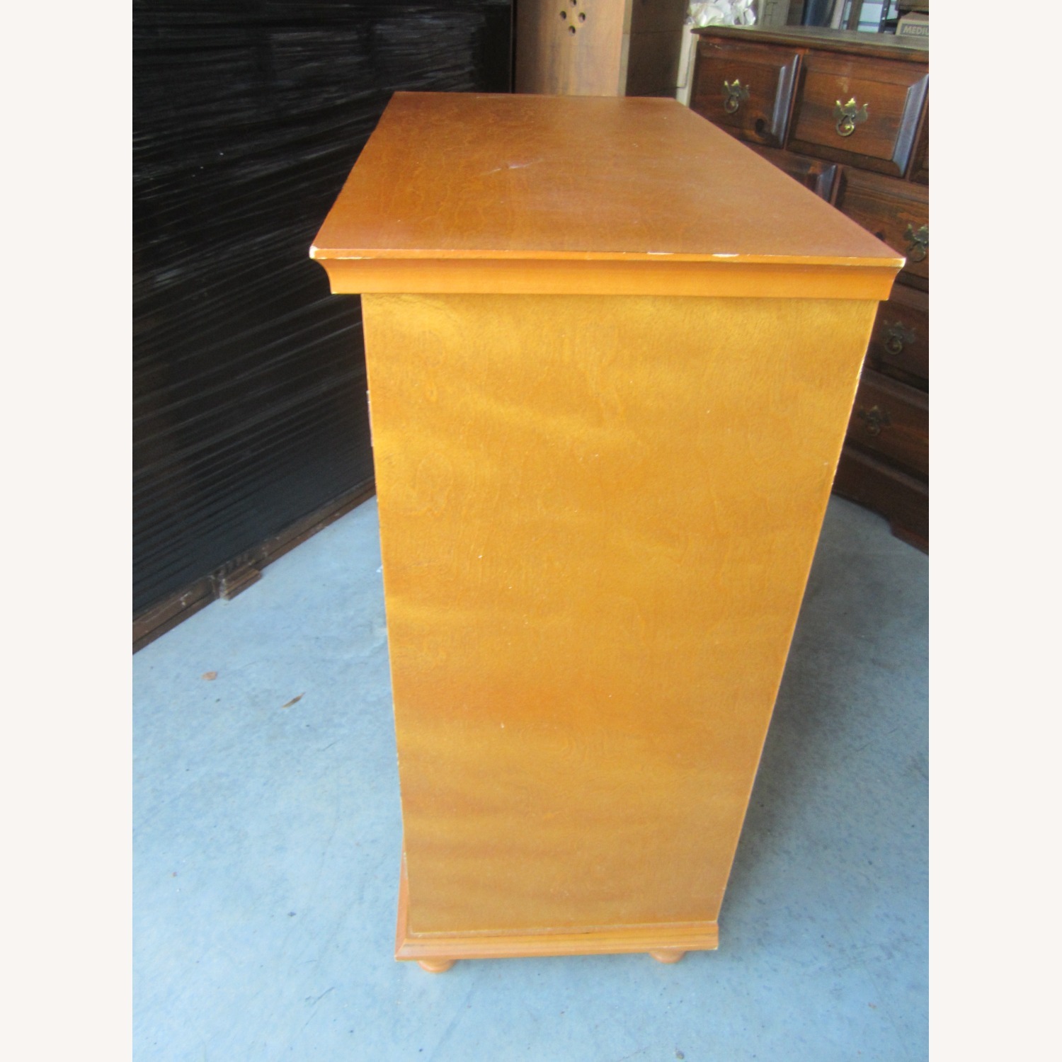 Vintage Wood Cabinet Hamper Storage - image-7