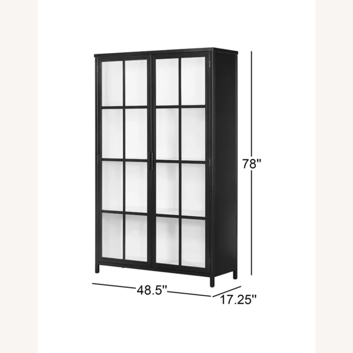 Glass Door Cast Iron Cabinet/Bookshelf - image-6