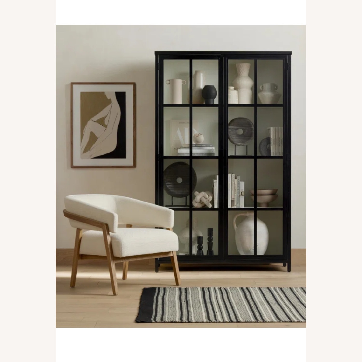 Glass Door Cast Iron Cabinet/Bookshelf - image-9