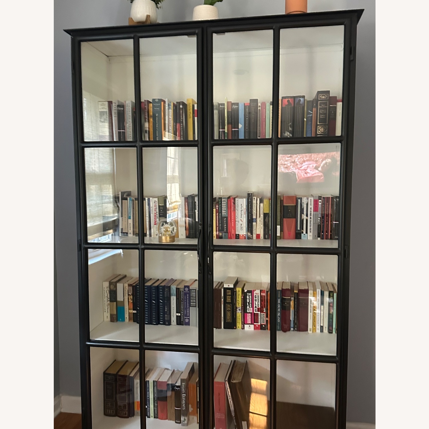 Glass Door Cast Iron Cabinet/Bookshelf - image-1