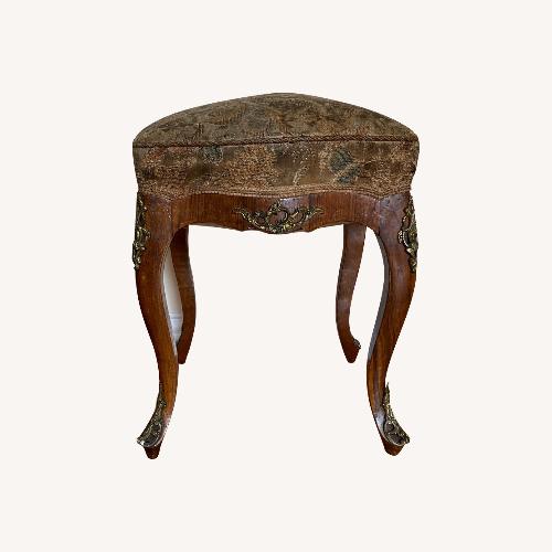 Used 1890's German Baroque Floral Fabric Stool for sale on AptDeco