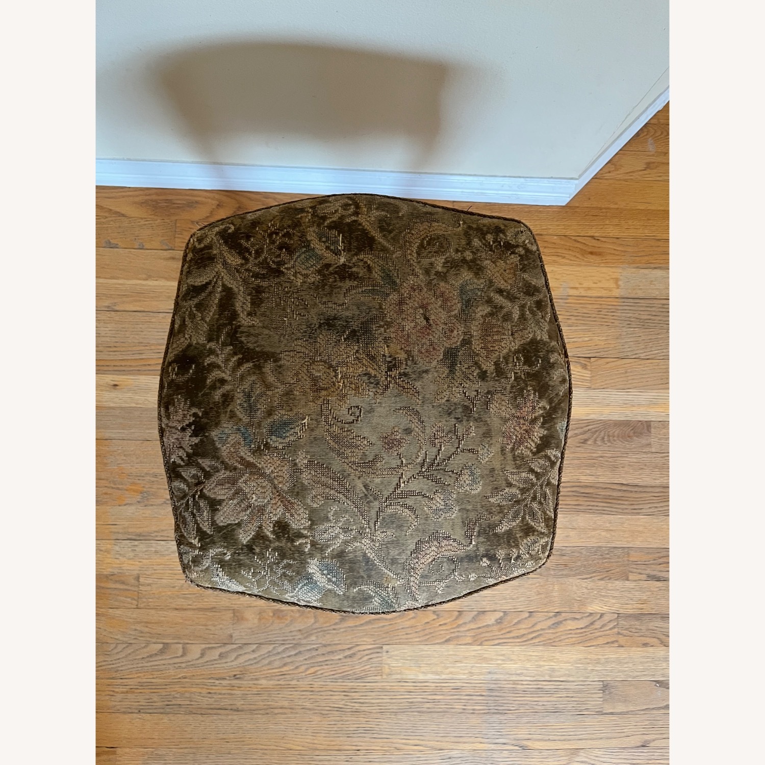 1890's German Baroque Floral Fabric Stool - image-2