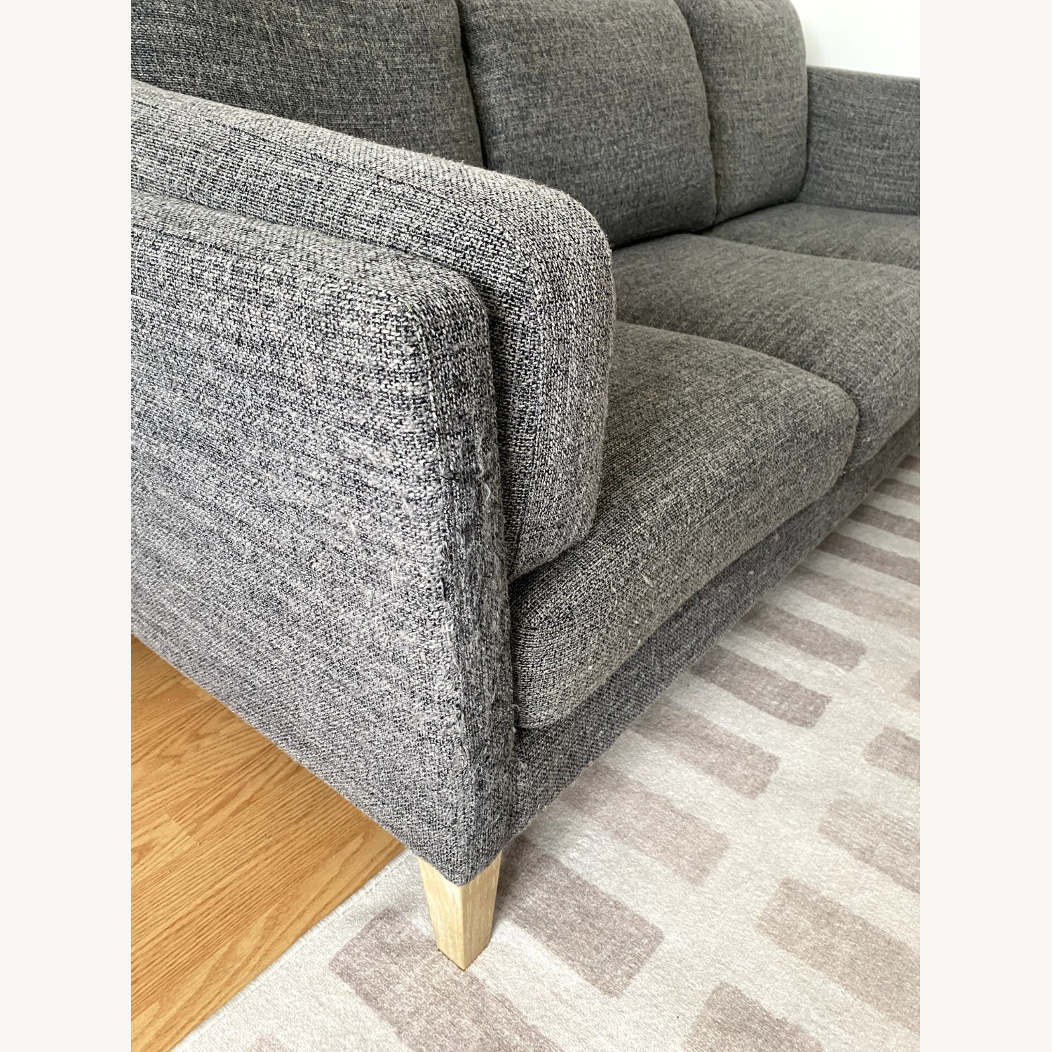 Noelle Graphite Woven Sofa and Ottoman - image-3
