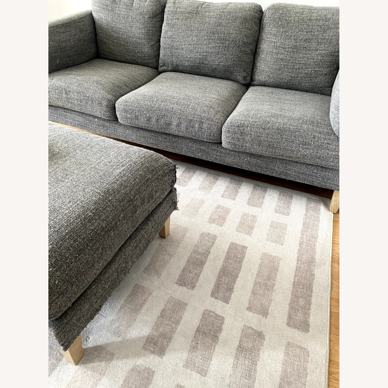 Noelle Graphite Woven Sofa and Ottoman - image-5